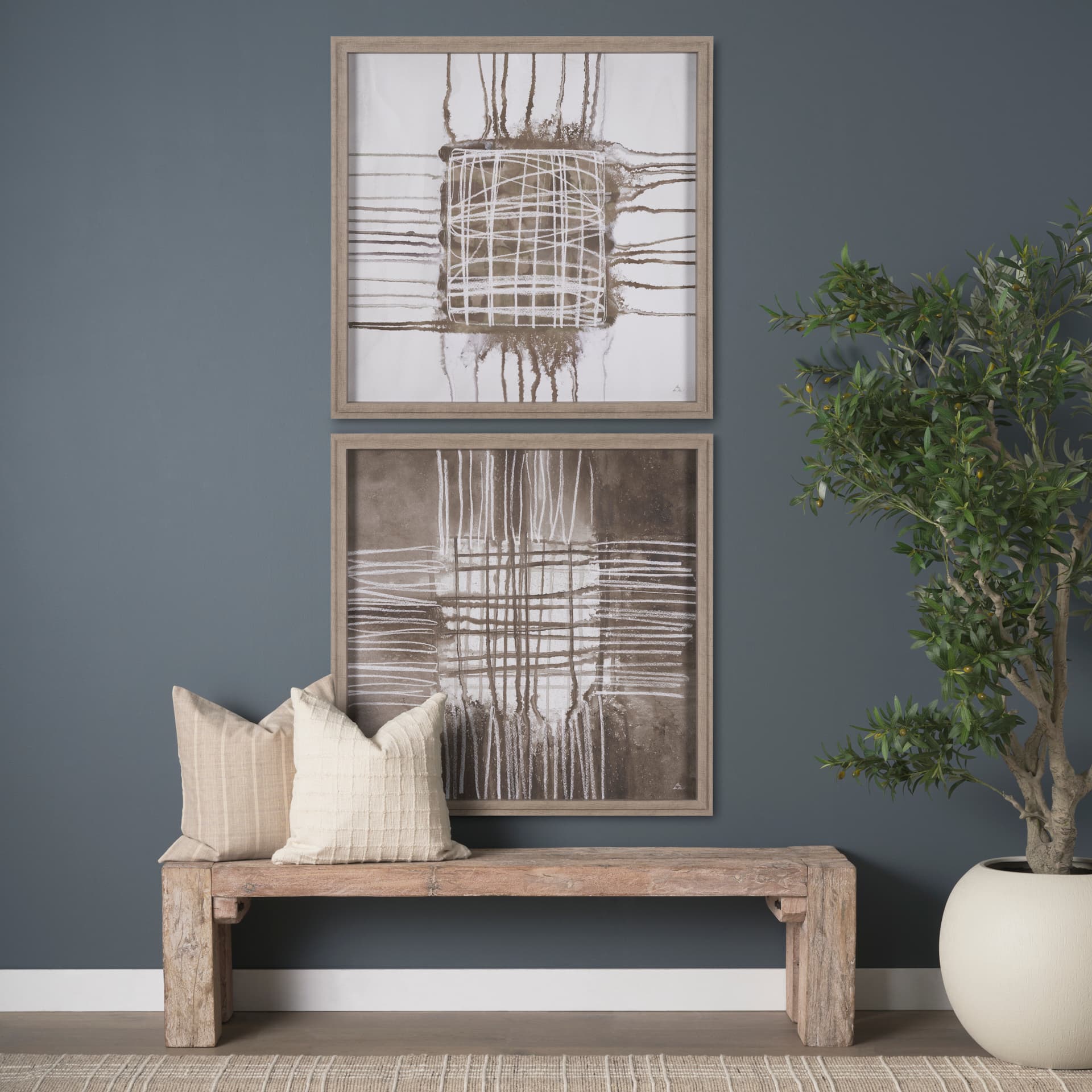 Instinct II by Mercana Studio a Hand Embellished Framed Art Print — in a styled room