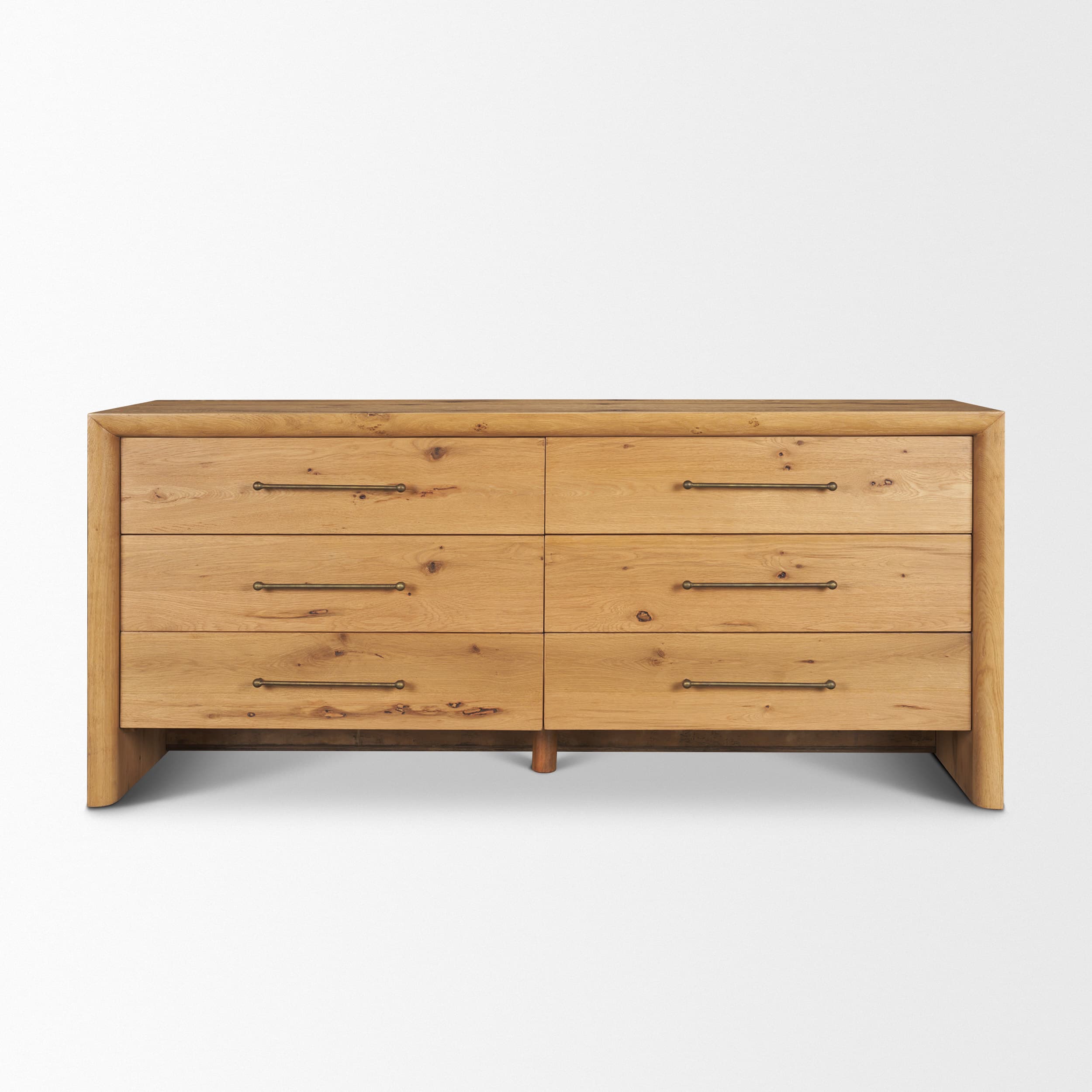 Belford 6-Drawer Light Brown Oak Wood Dresser — product photograph