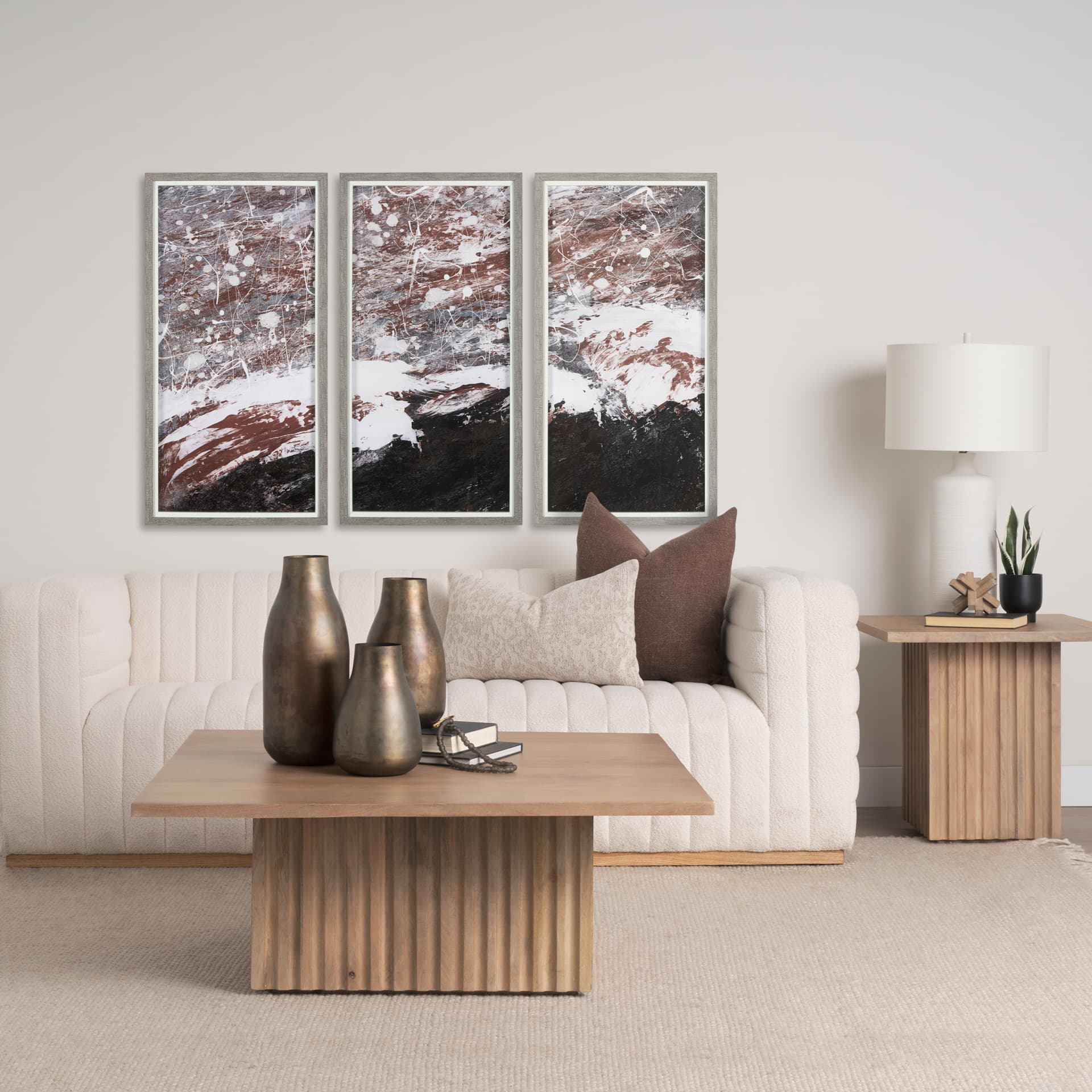 Sakura Rain III by Mercana Studio a Hand Embellished Textured Framed Art Print Matted under Glass — in a styled room