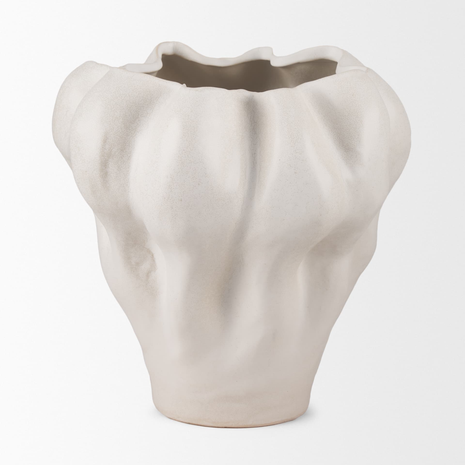 Vanna Sculptural Cream Glazed Ceramic Vase — product photograph