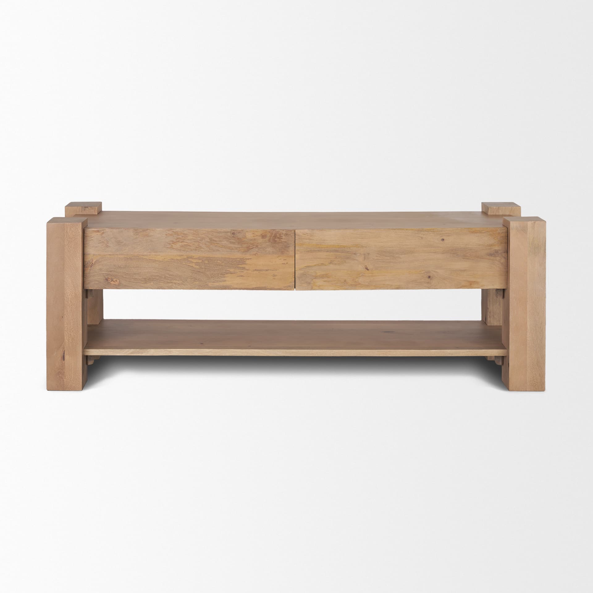 Beth Light Brown Wood Media Console — product photograph