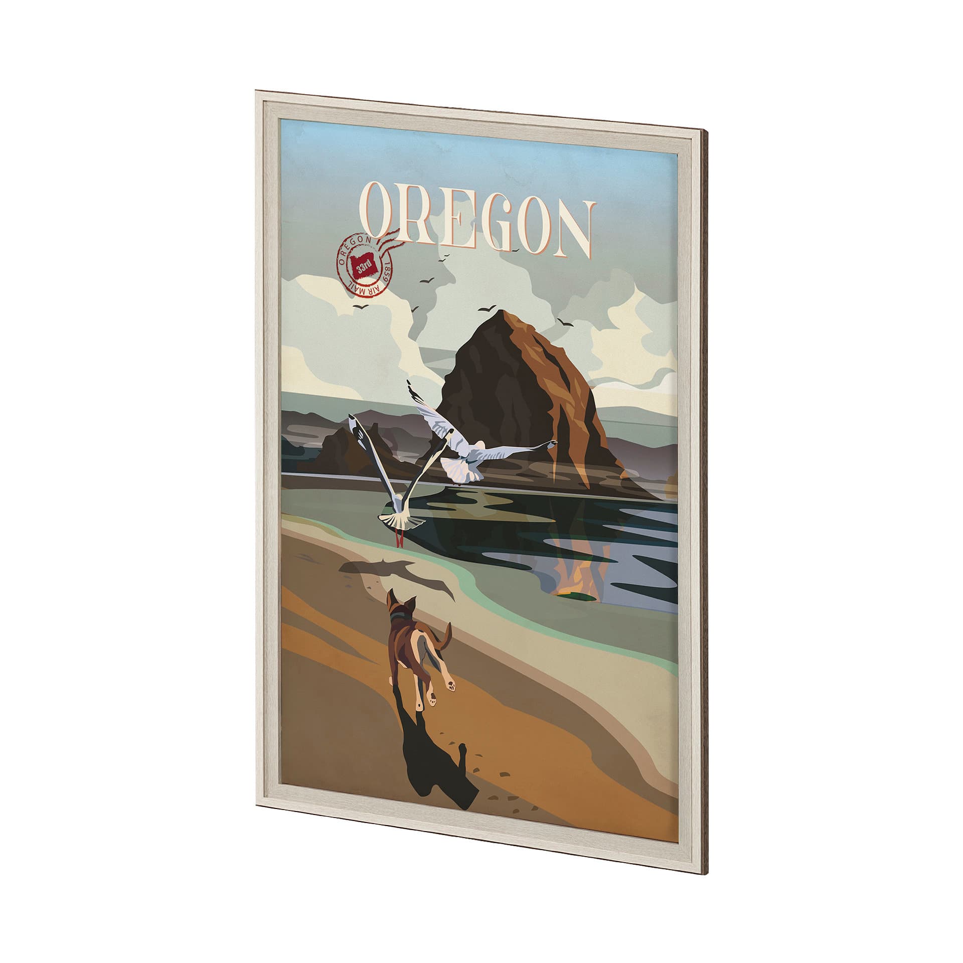 Oregon Go USA (XL) by Mercana Studio a Hand Embellished Decograph Framed Art Print under Glass — product photograph