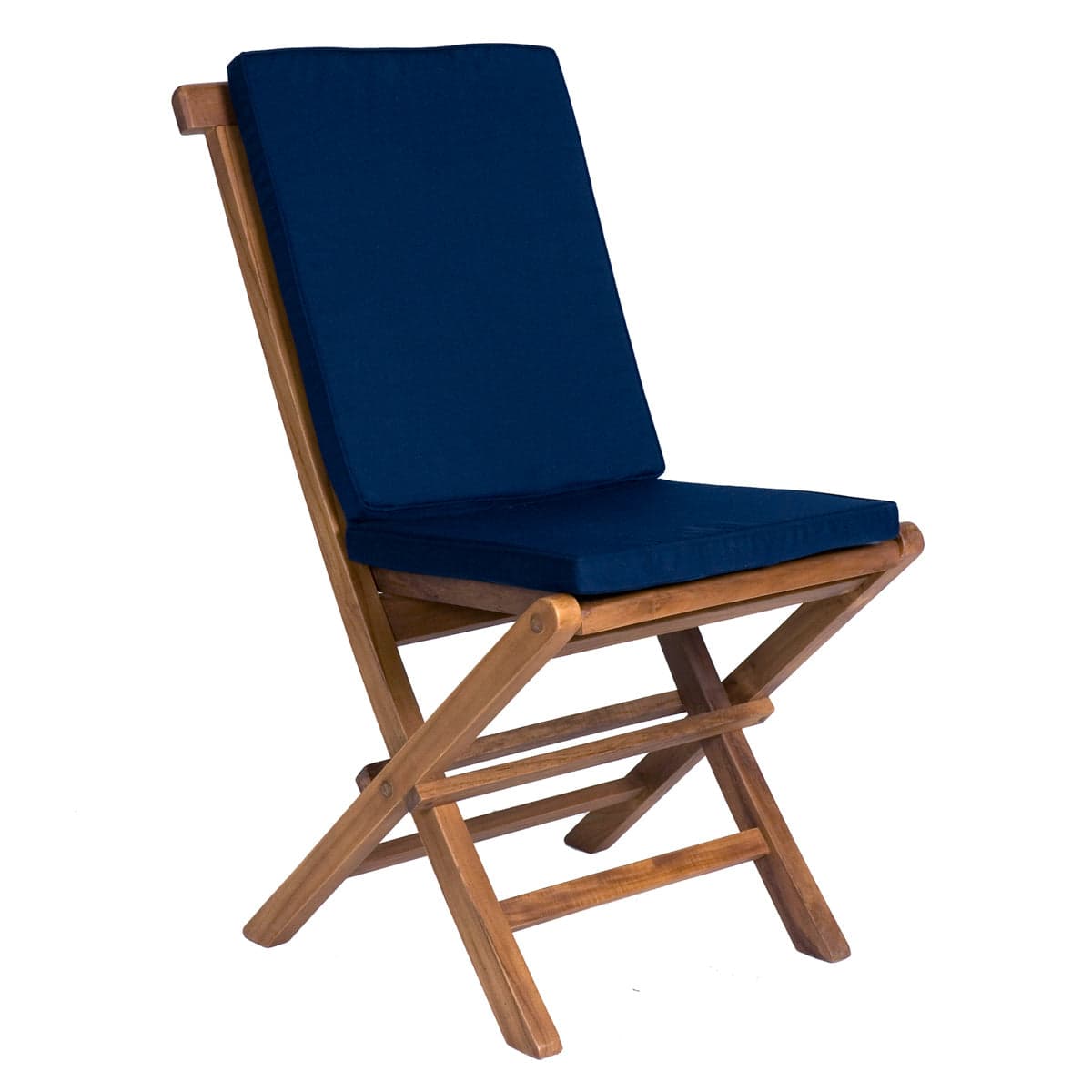 Folding Chair Set with Blue Cushions TF22-2-B — product photograph