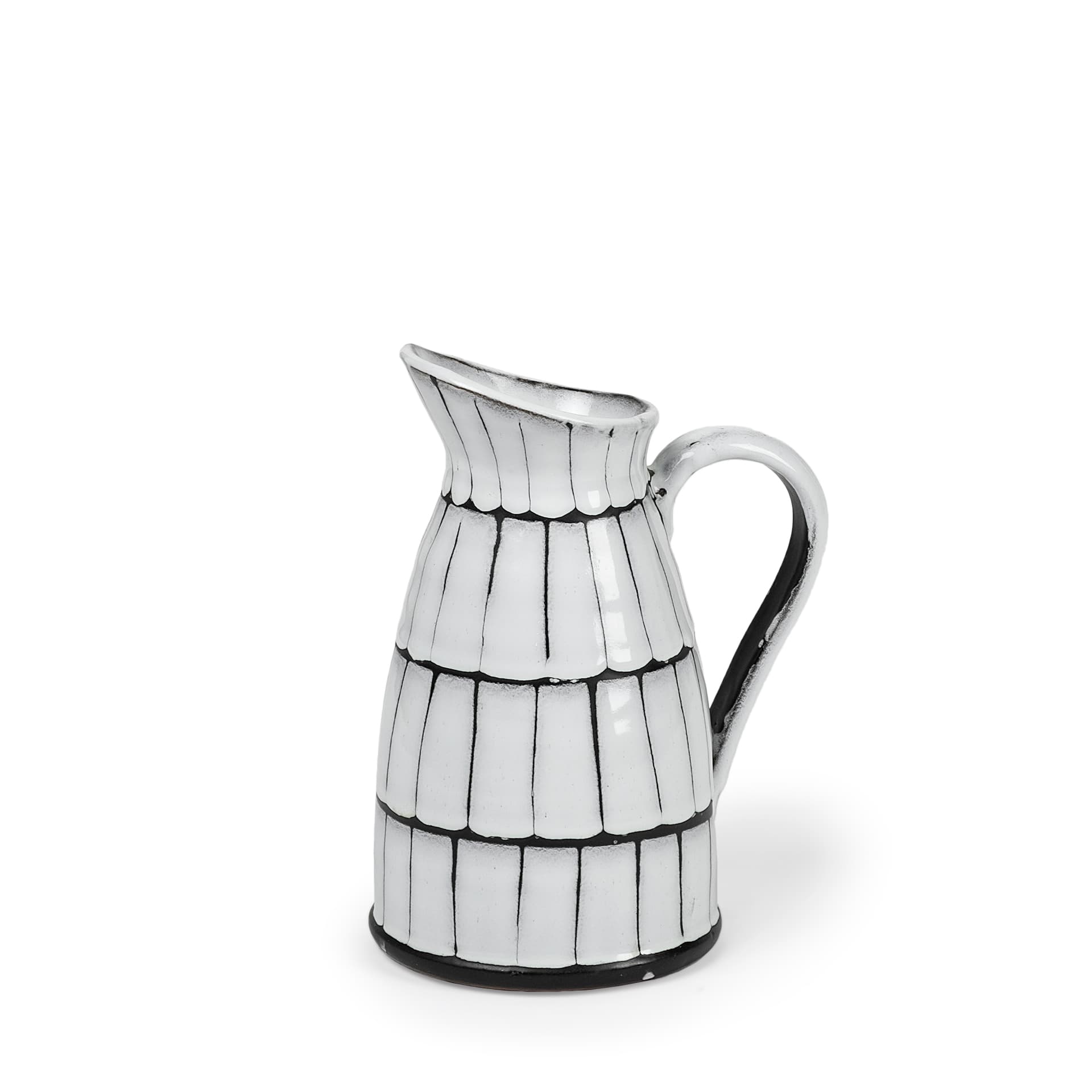 Lome Small White/Black Ceramic Jug — product photograph