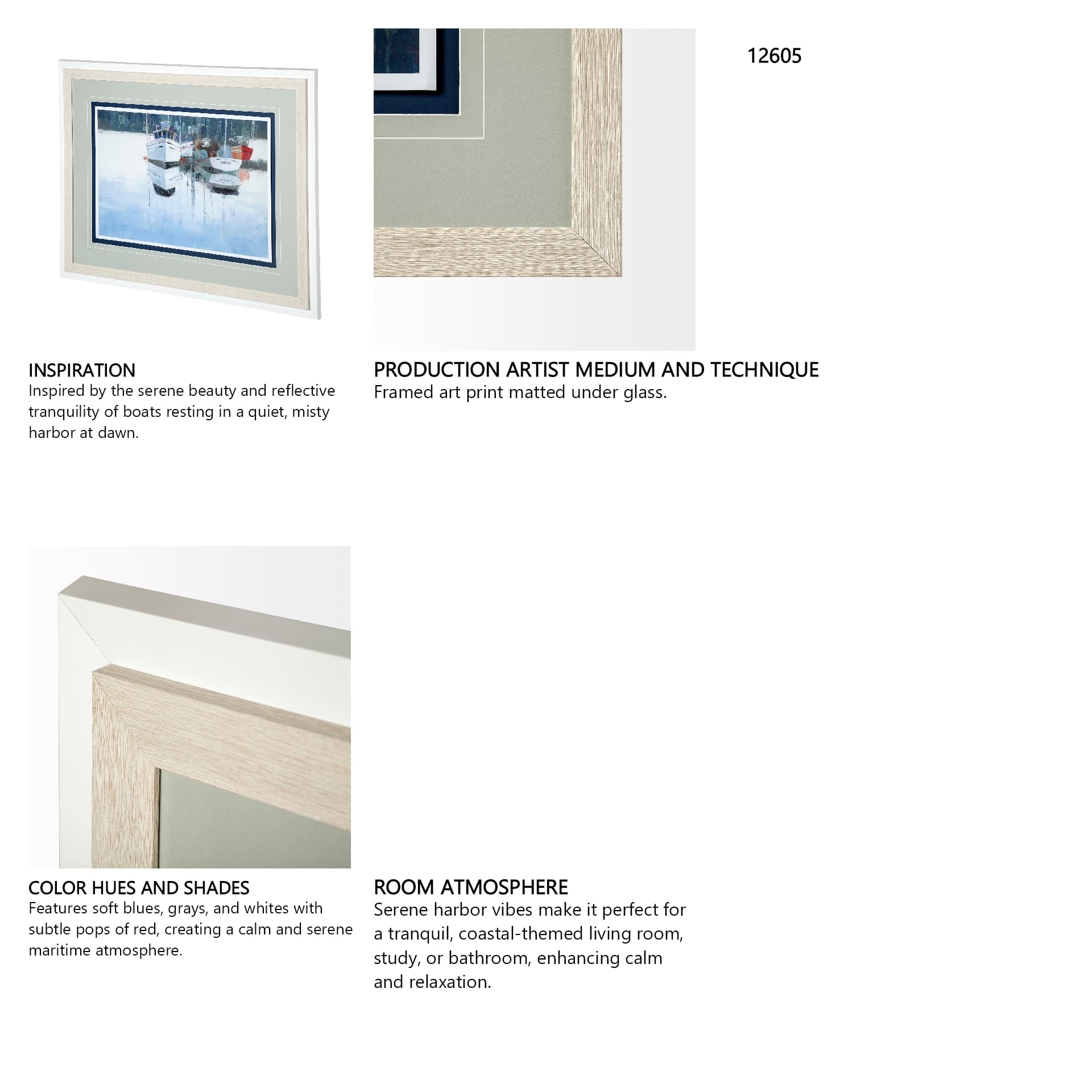 Dock Tight by Mercana Studio a Framed Art Print Matted under Glass — in a styled room