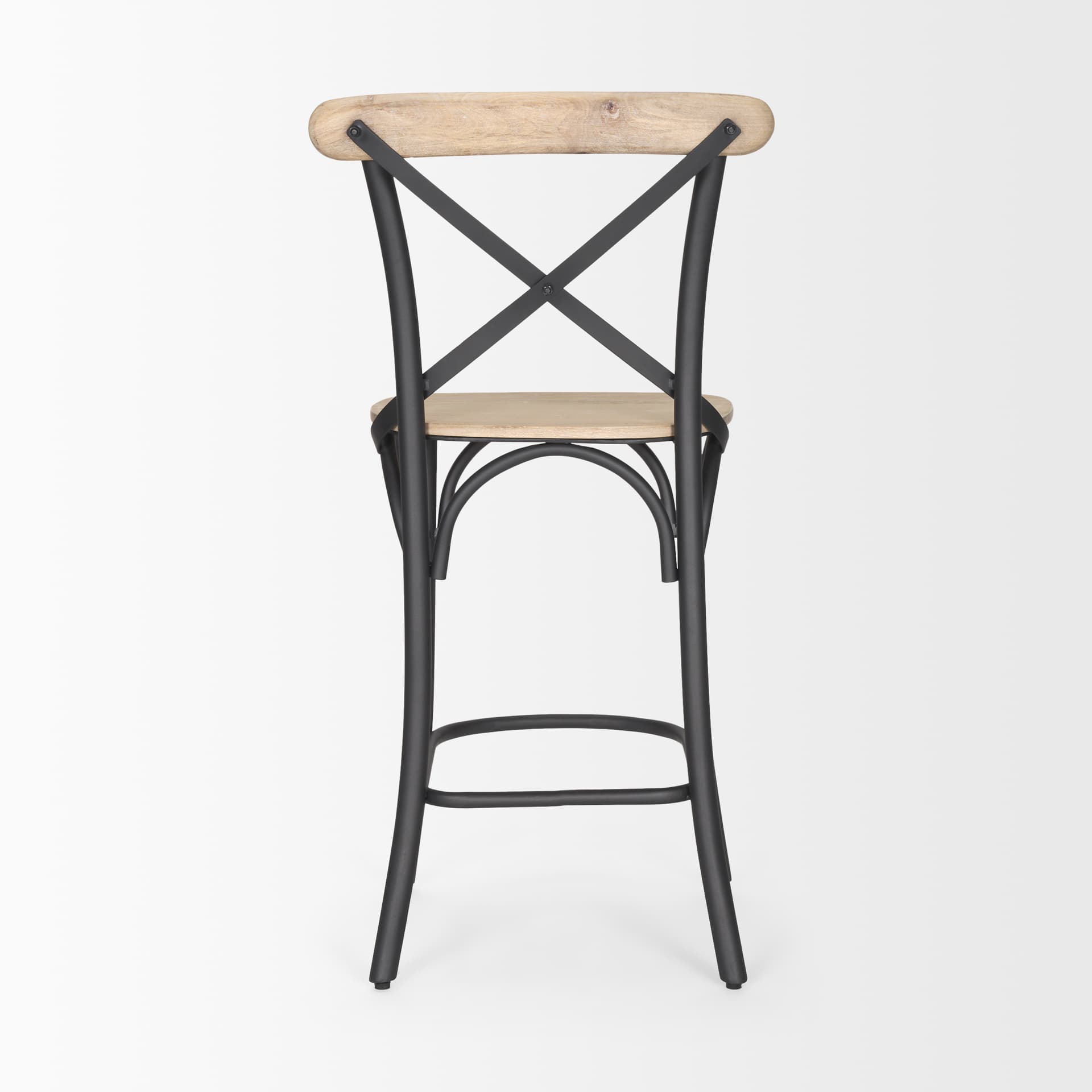 Etienne Low Back 26.25in Seat Counter Stool | Light Brown w/ Metal — product photograph