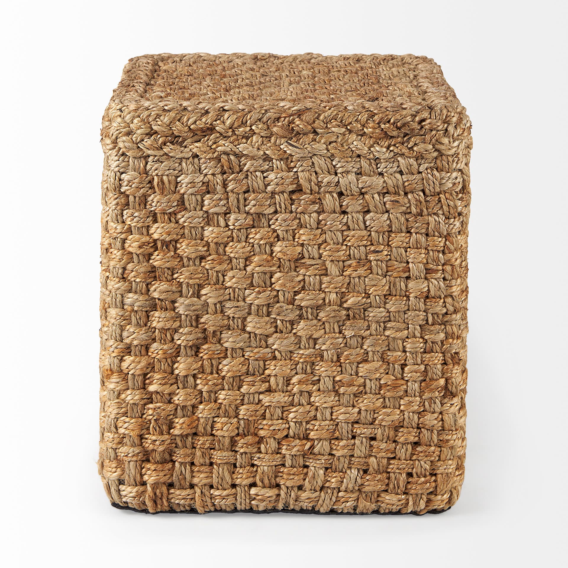 Aylin 16.5" Square Brown Jute Pouf — product photograph
