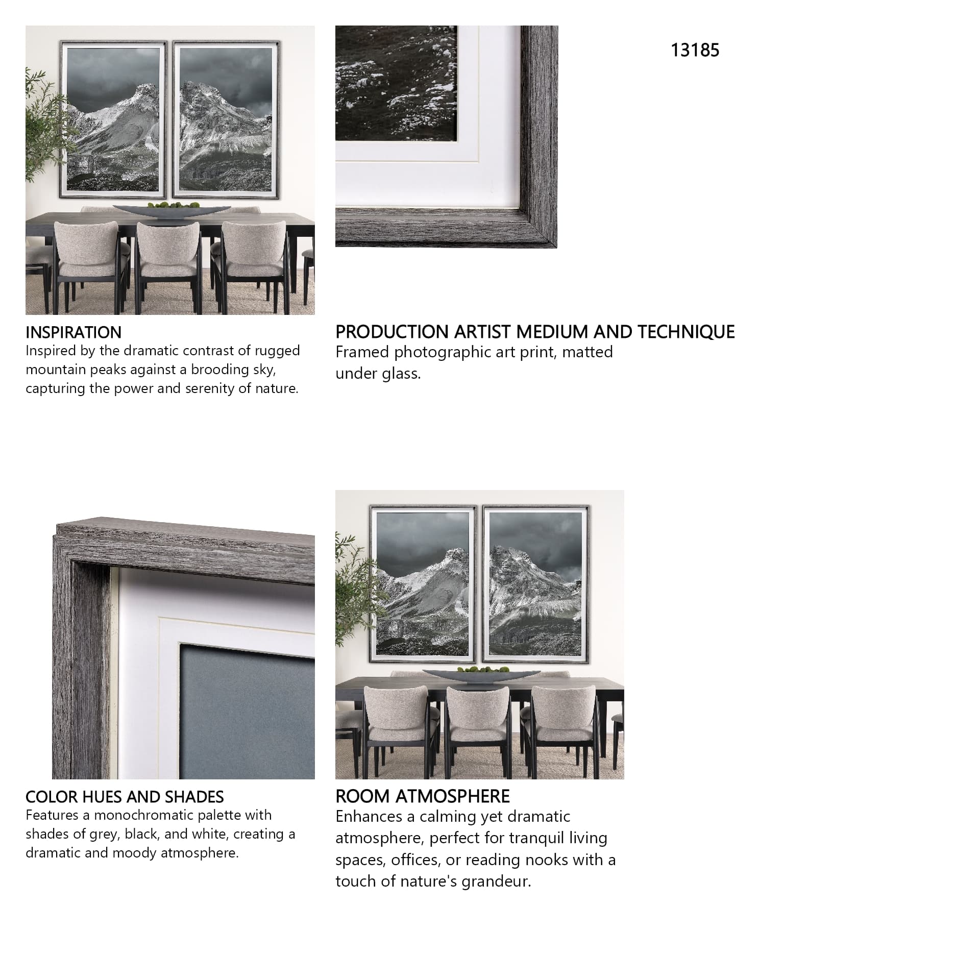 Europe Mountain 1 R by Chris Dunker a Framed Photo Art Print Matted under Glass — in a styled room