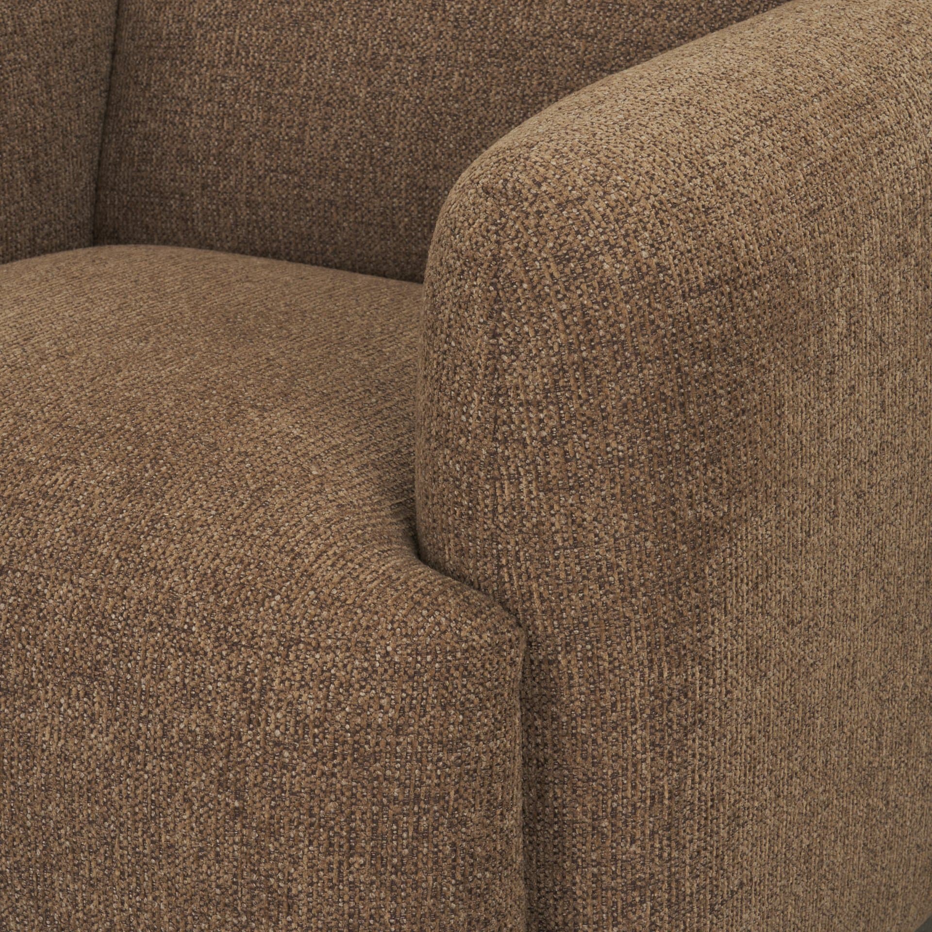 Saga Textured Brown Plush Fabric Upholstered Chair — product photograph