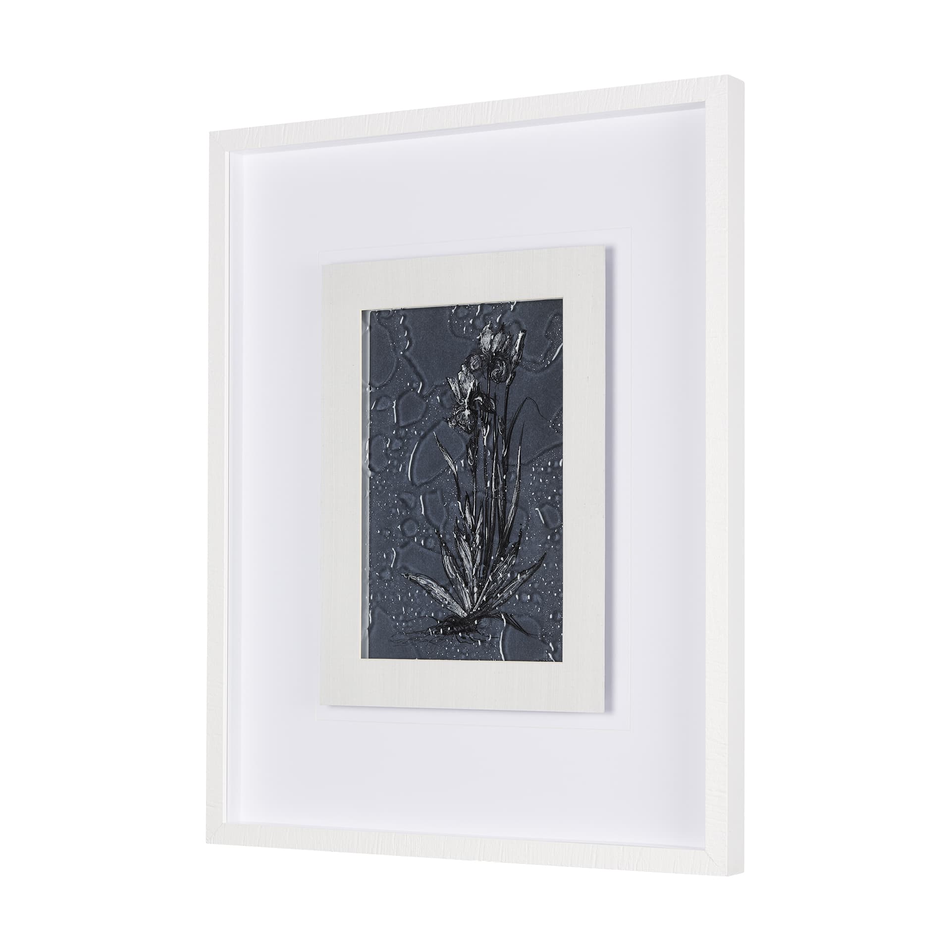 Botanical sketches IV (Blue) by Mercana Studio Hand Embellished Framed Art Print Matted under Glass — product photograph