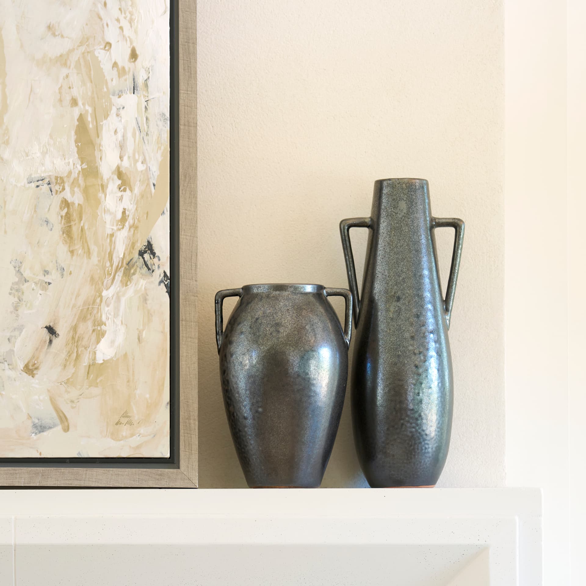 Kora Medium Dark Metallic Double Ear Vase — product photograph