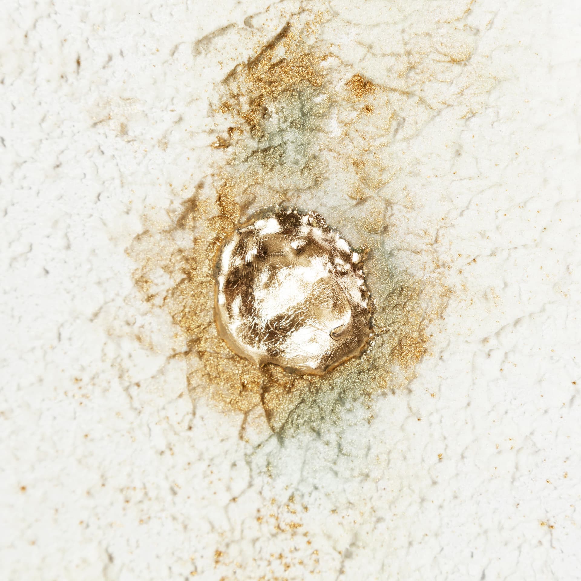 Dots I-Gold by Studio M a handmade Original Framed Artwork under Glass — product photograph