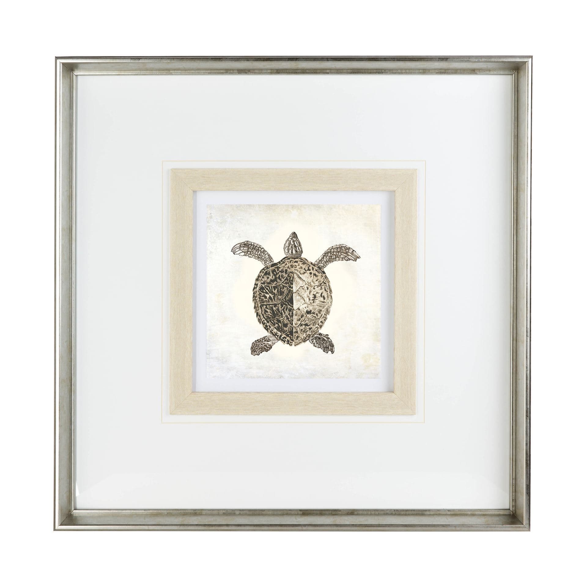 Vintage Sea Turtle by Mercana Studio a Framed Art Print Matted under Glass — product photograph