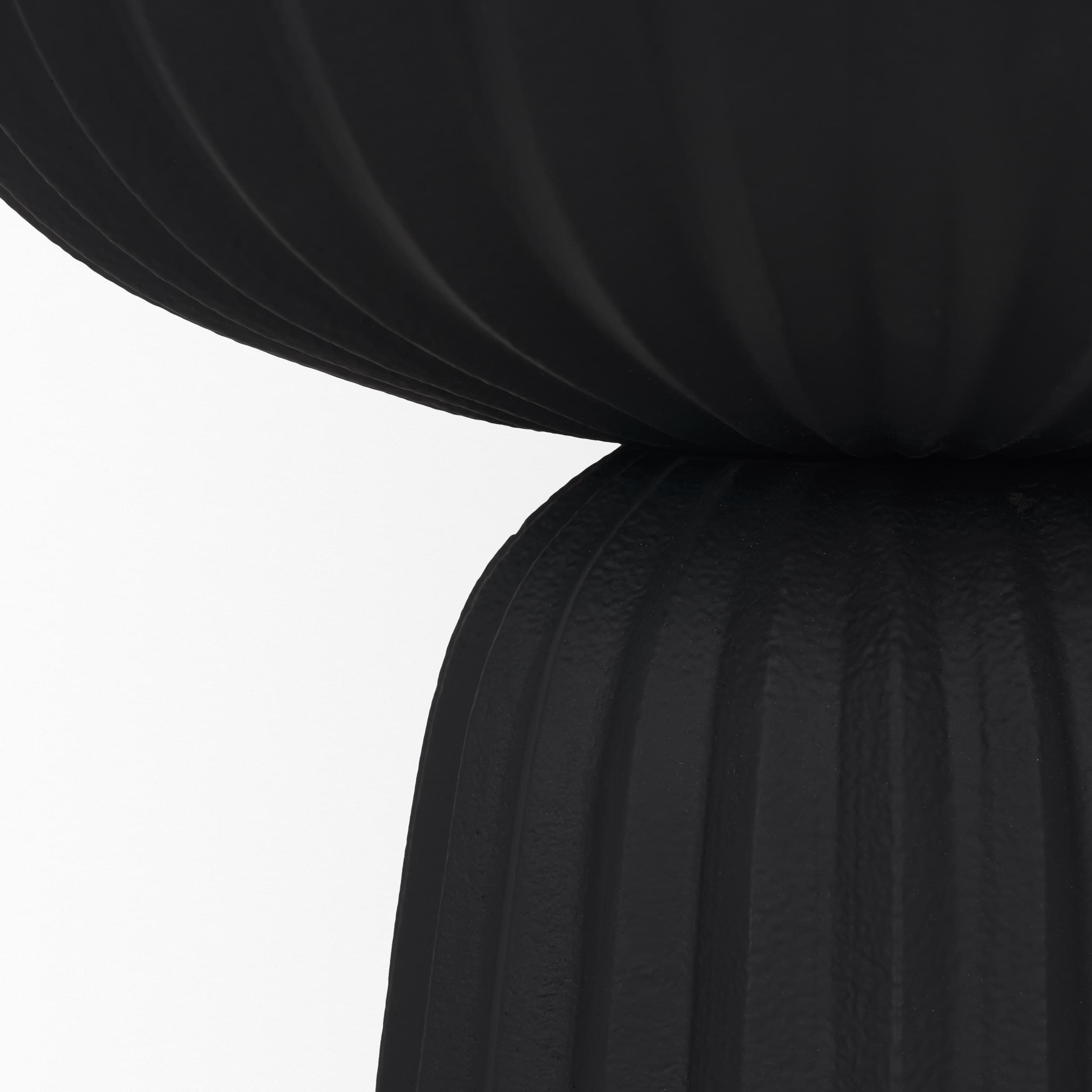 Ciaran Smooth Fluted Matte Black Metal Decorative Bowl — product photograph