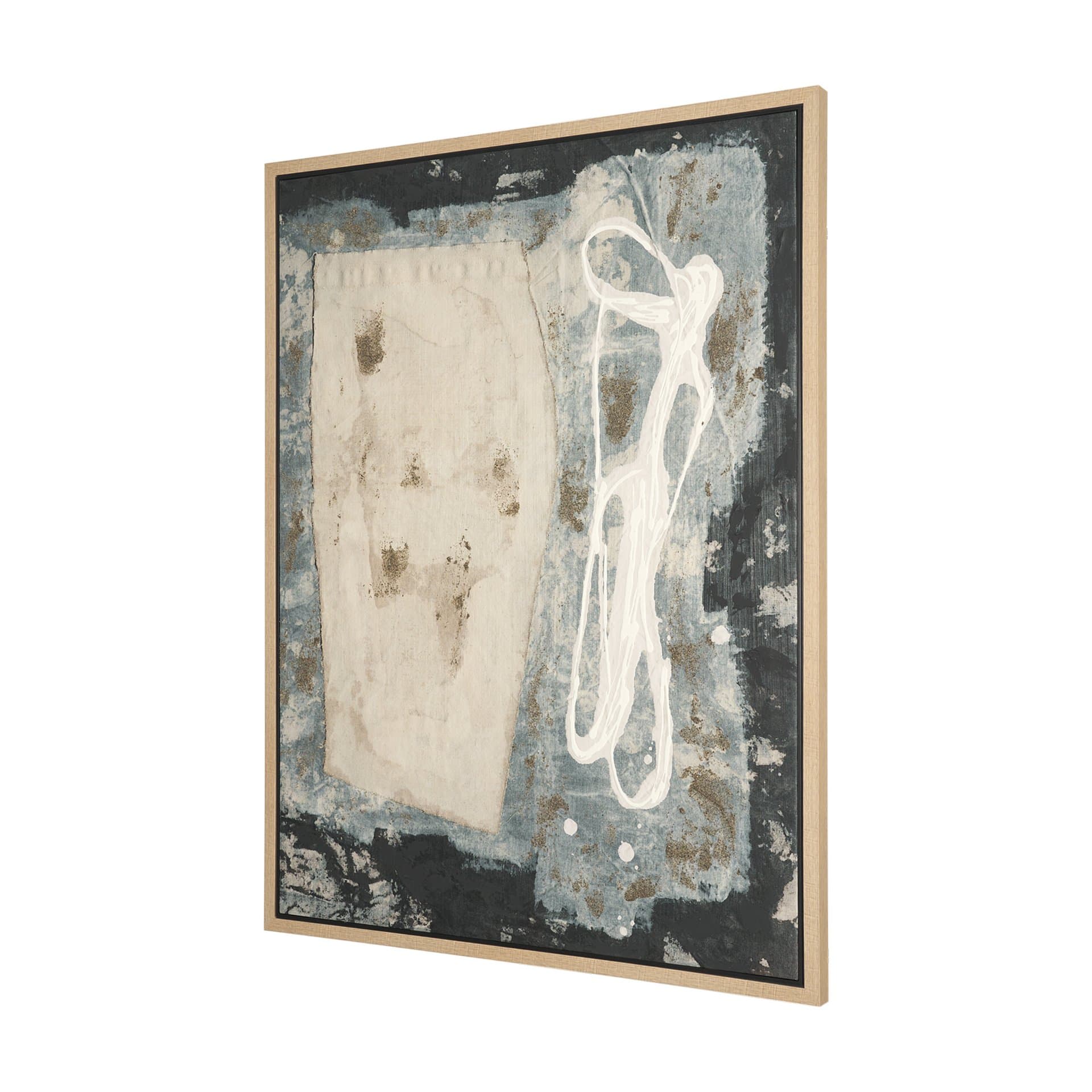 Textural Echo - Erosion by Kristine Hegre Hand-Embellished Textured Framed Canvas Artwork — product photograph