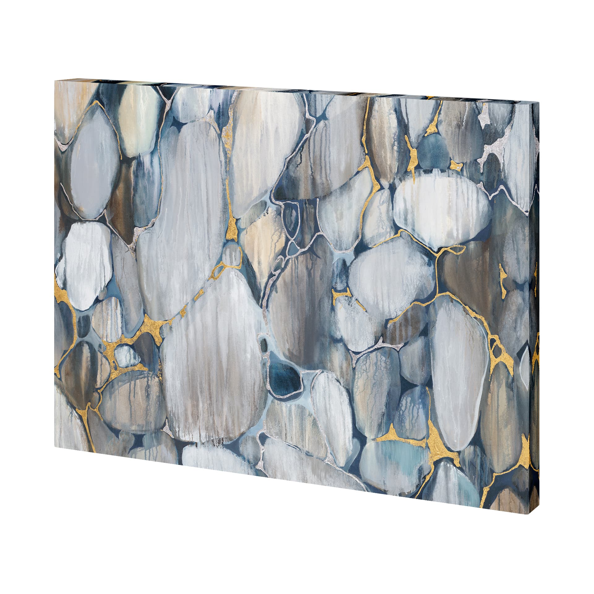 River Rocks 2 by Mercana Studio a Hand Embellished Textured Canvas — product photograph