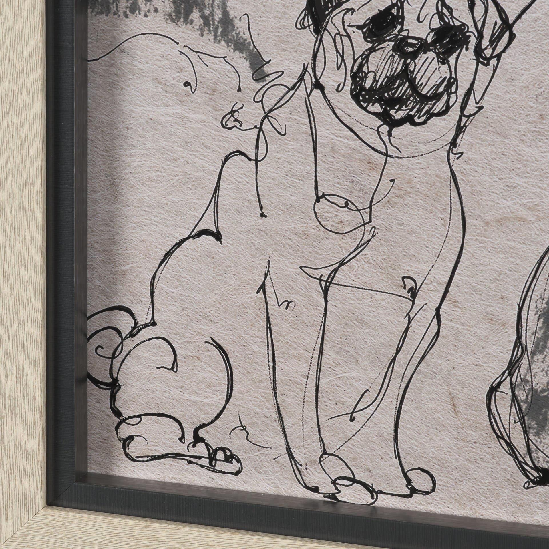 Dog Sketches II by Mercana Studio Hand Embelished Framed Artwork Matted under Glass — product photograph