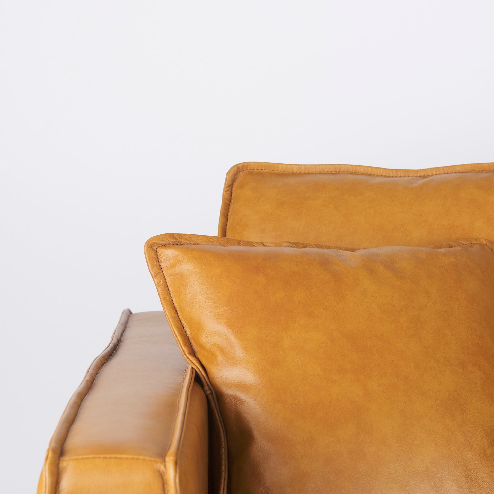D'Arcy 88.0L x 37.0W x 34.0H Tan Leather Sofa — product photograph