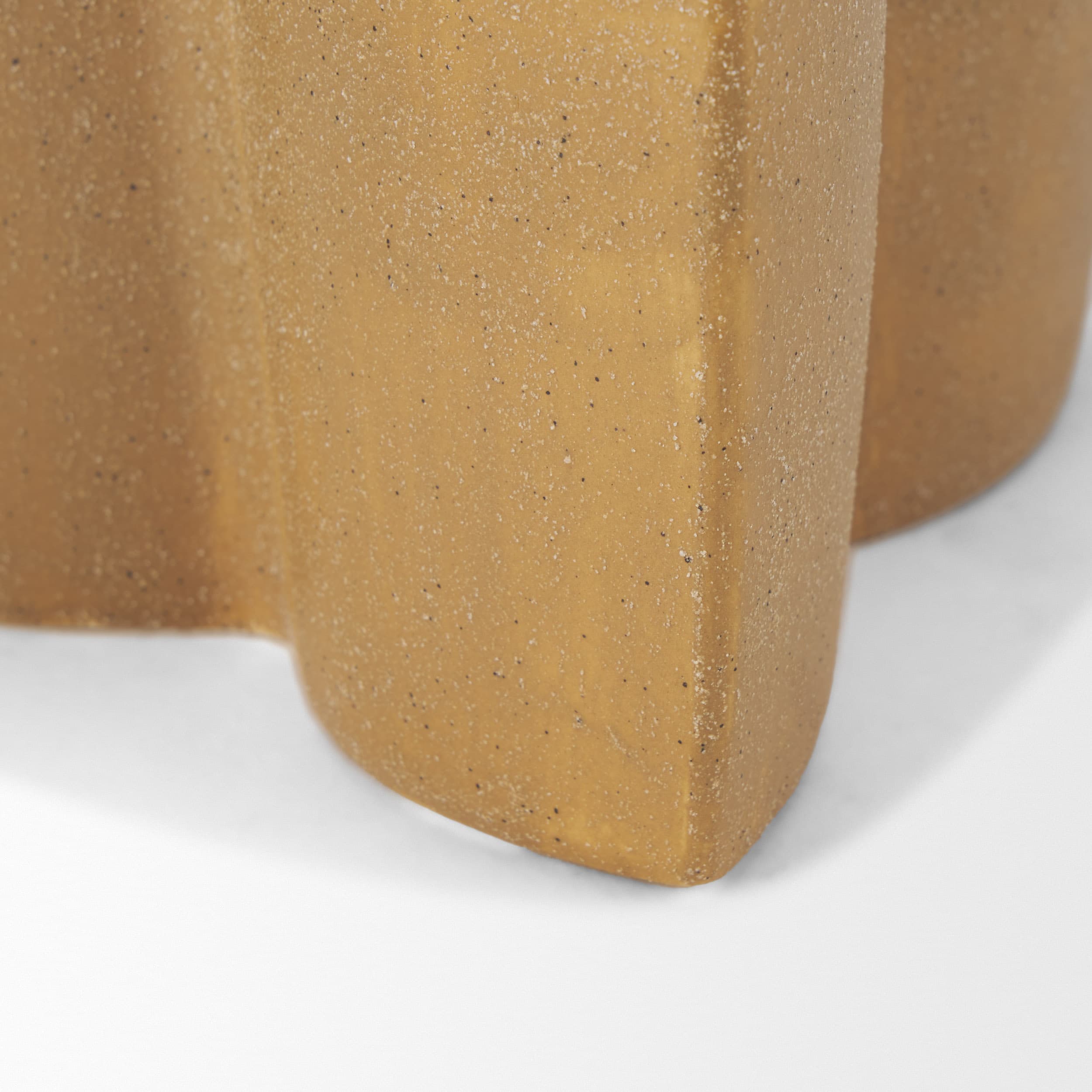 Vania Small Off White w/ Tan Textured Ceramic Vase — product photograph