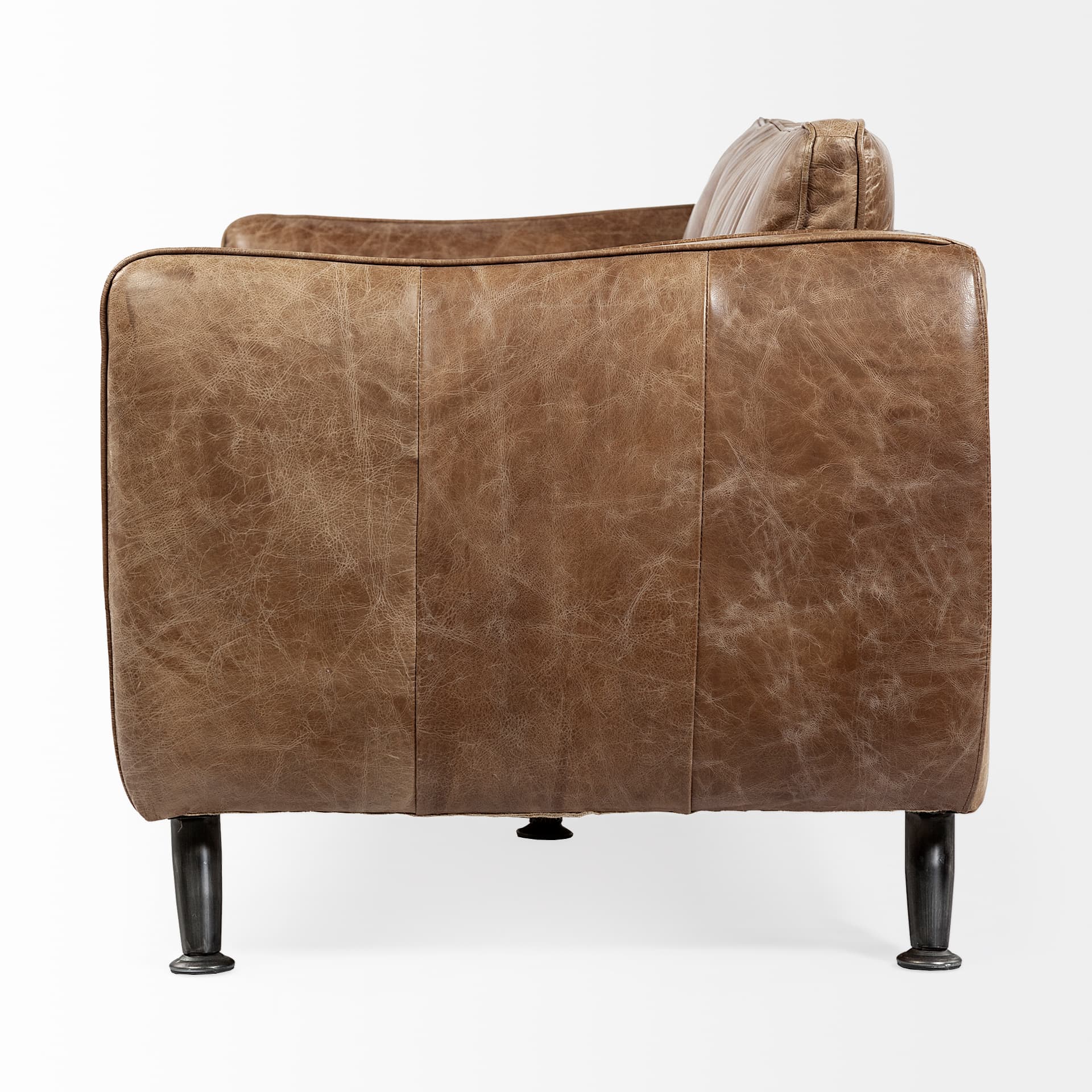 Cobain I 84" Brown Leather Two Seater Sofa — product photograph