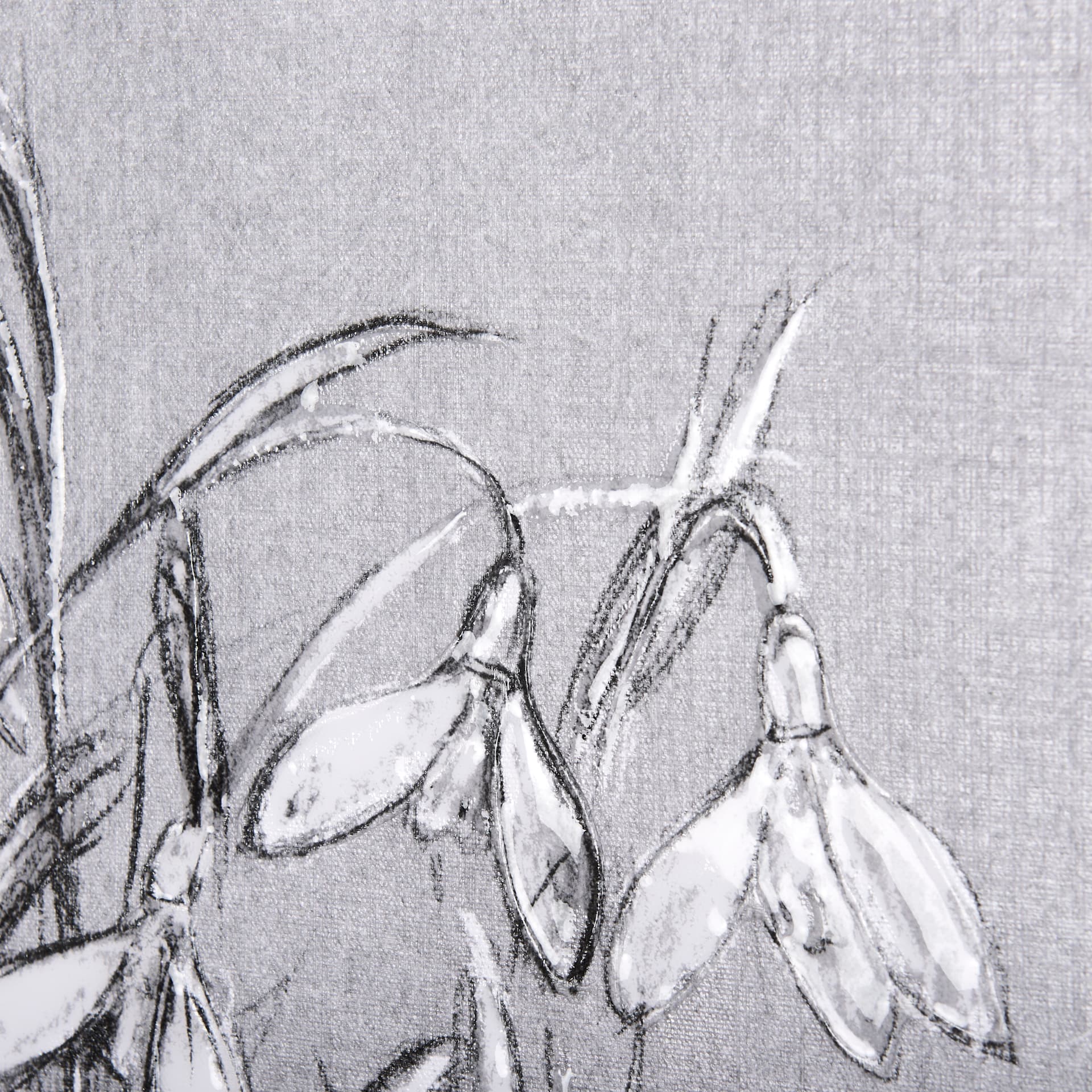 Botanical sketches VI (Grey) by Mercana Studio a Hand Embellished Textured Canvas — product photograph