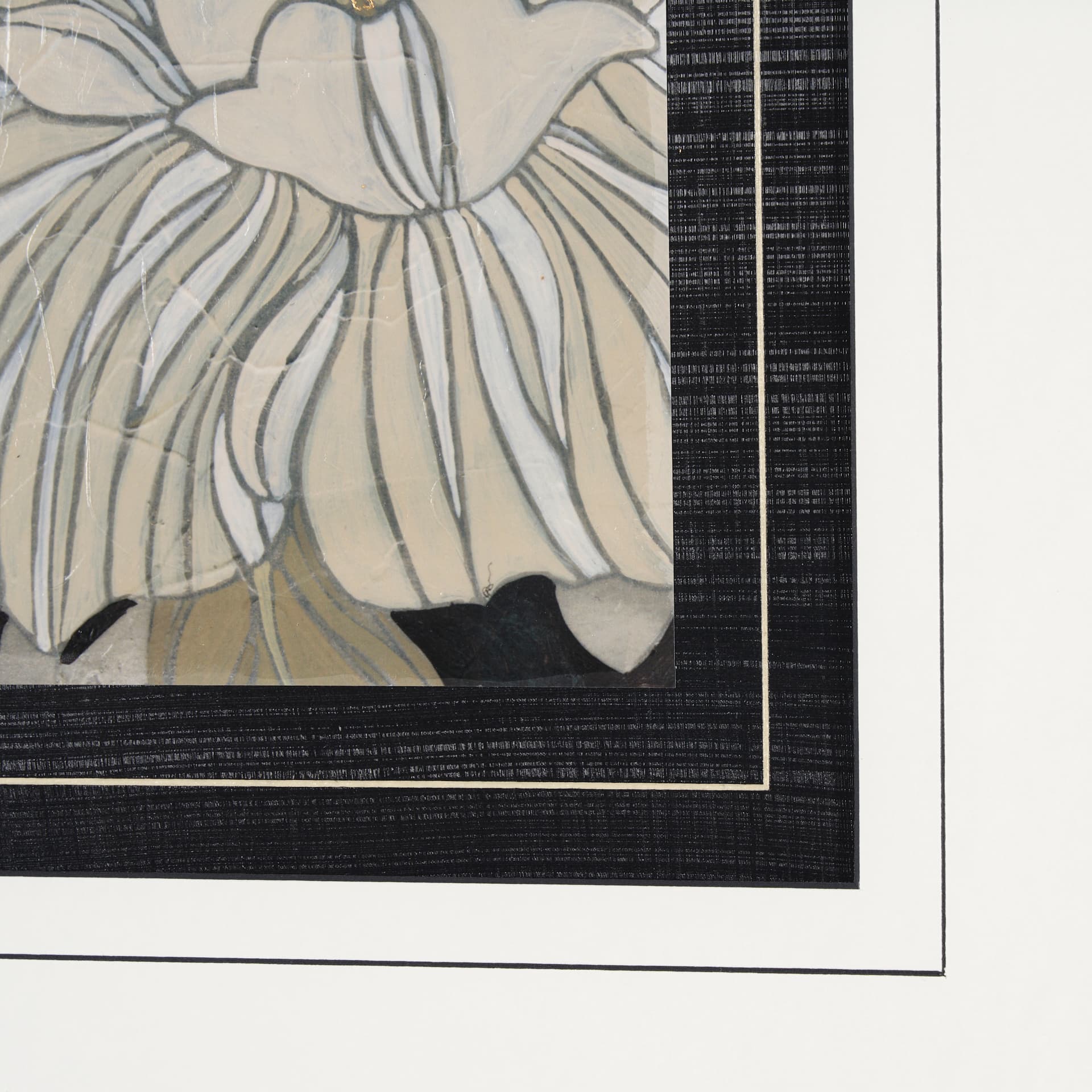 Garden Noir II by June Erica Vess a Hand Embellished Textured Framed Art Print Matted under Glass — product photograph
