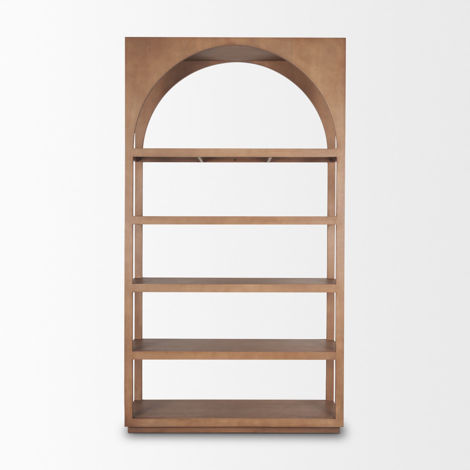 Bela Arched Shelving Unit Medium Brown Wood — product photograph