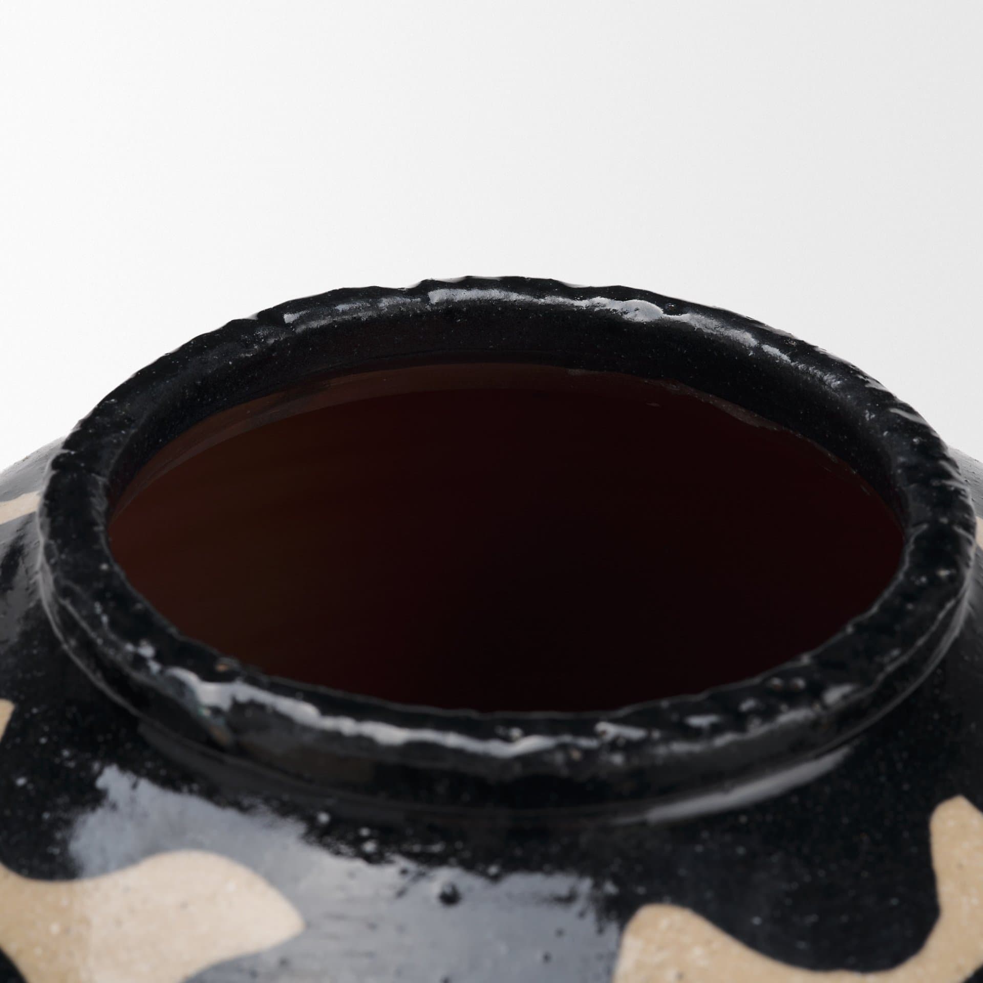 Bosma Black and Cream Ceramic Urn — product photograph