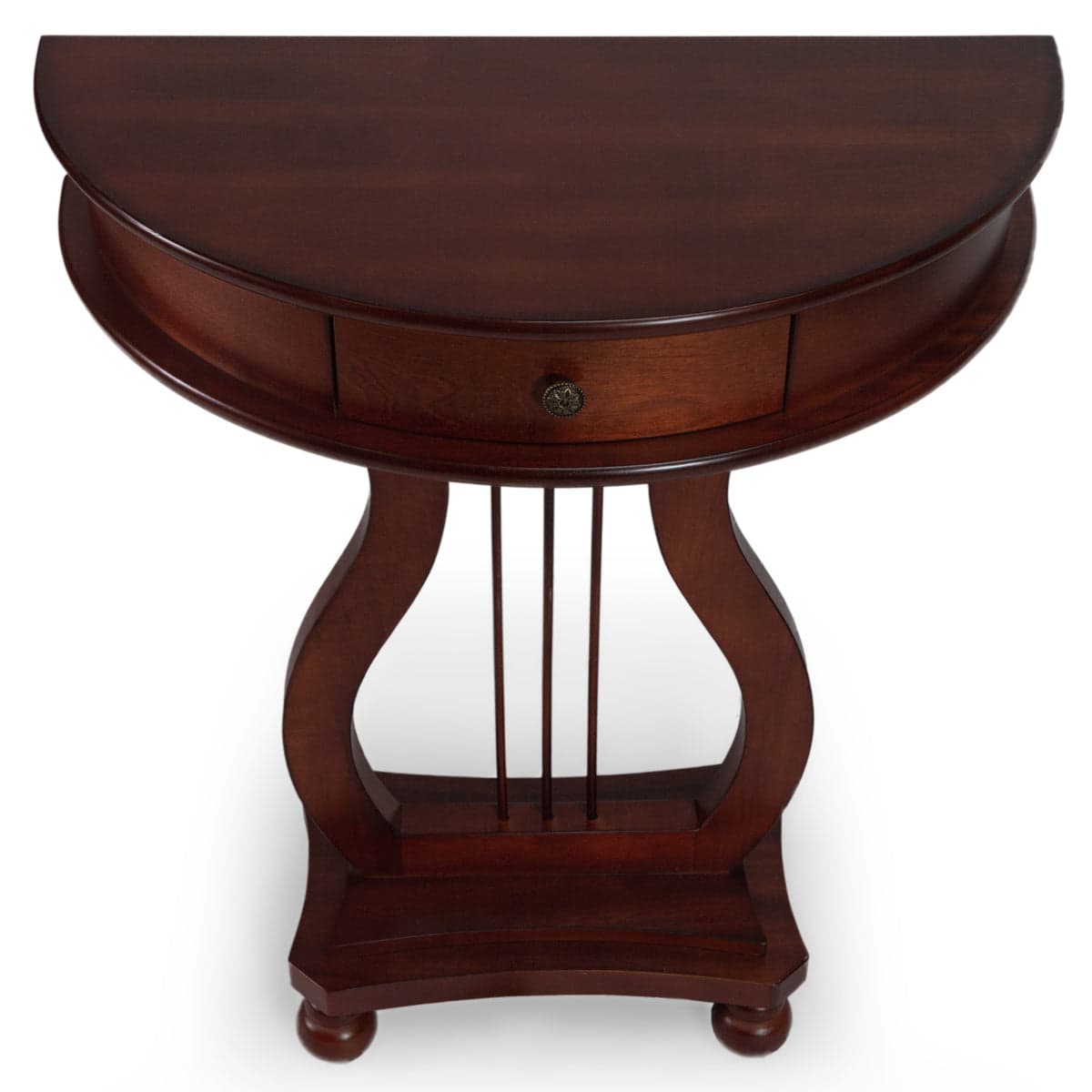 Cherry Wood Classic Accents Entryway Console Half Moon Harp Table — product photograph