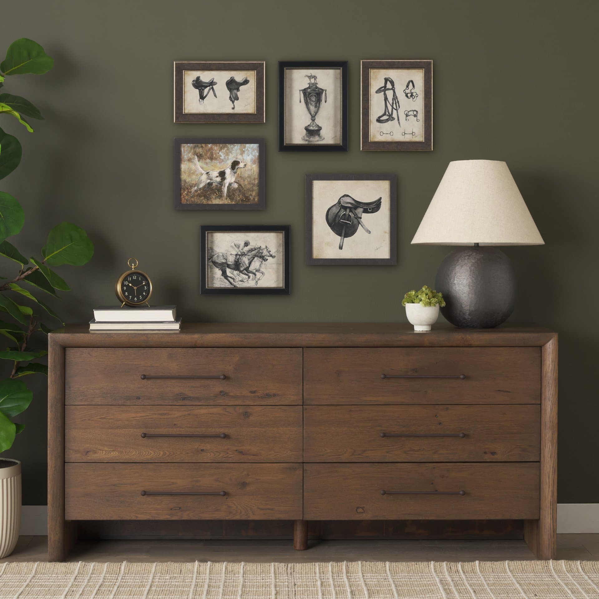 Equestrian Collection by Mercana Studio Textured Framed (Set of 6) — in a styled room