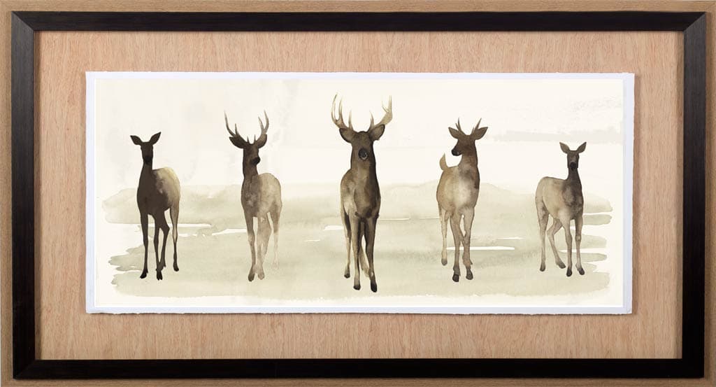 Deer Line I by Grace Popp a Framed Art Print Matted under Glass — product photograph