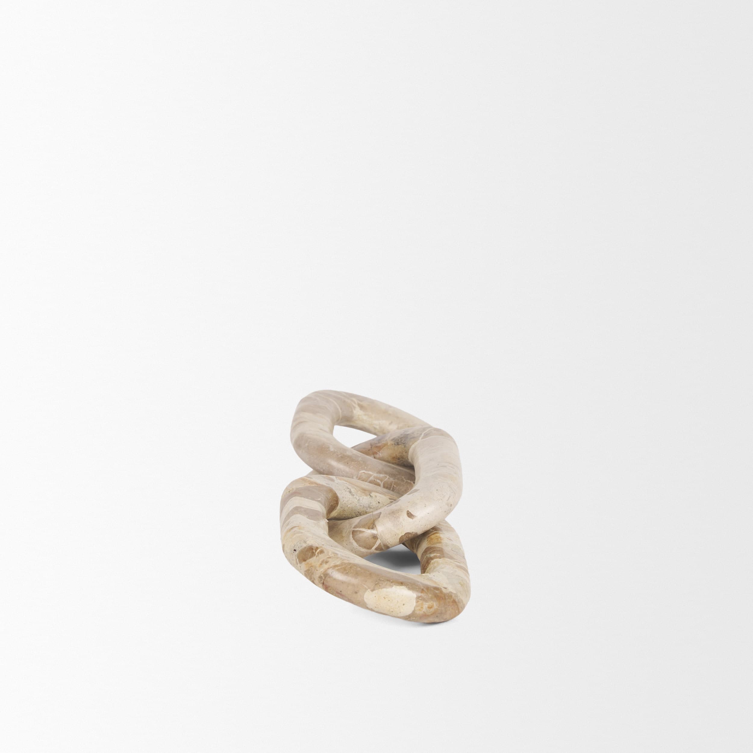 Reinir Beige Marble Chain Link Decorative Object — product photograph