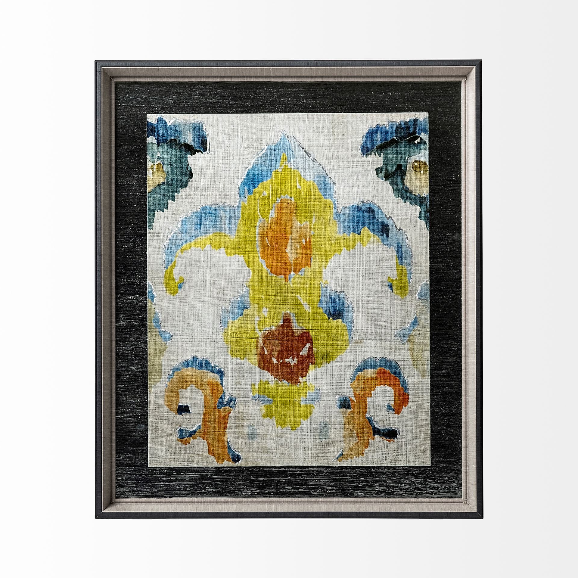 Bohemian Ikat II by Chariklia Zarris a Hand Embellished Textured Framed Art Print Matted under Glass — product photograph