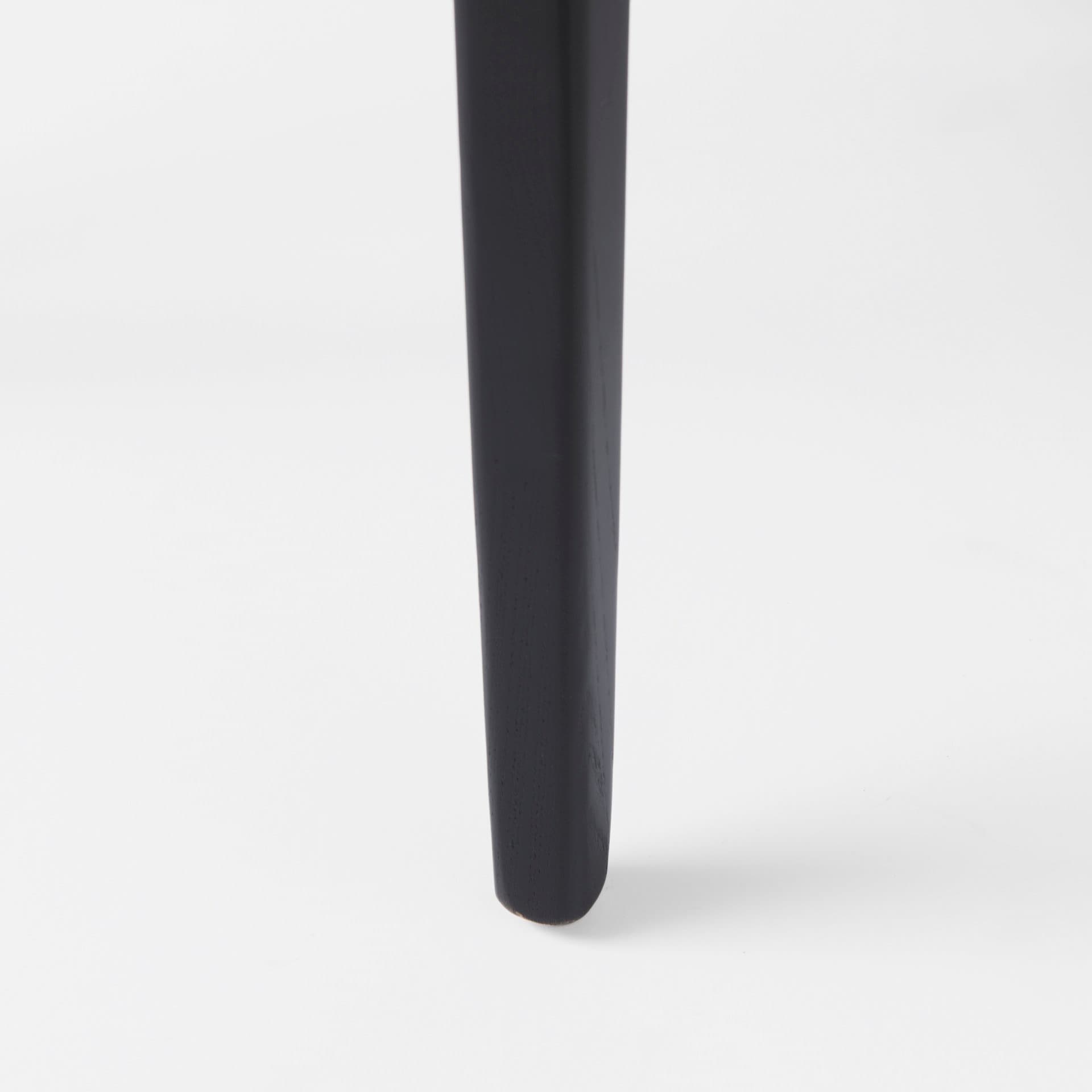 Clara Cane Back Dining Side Chair | Cream Fabric w/ Black Wood — product photograph