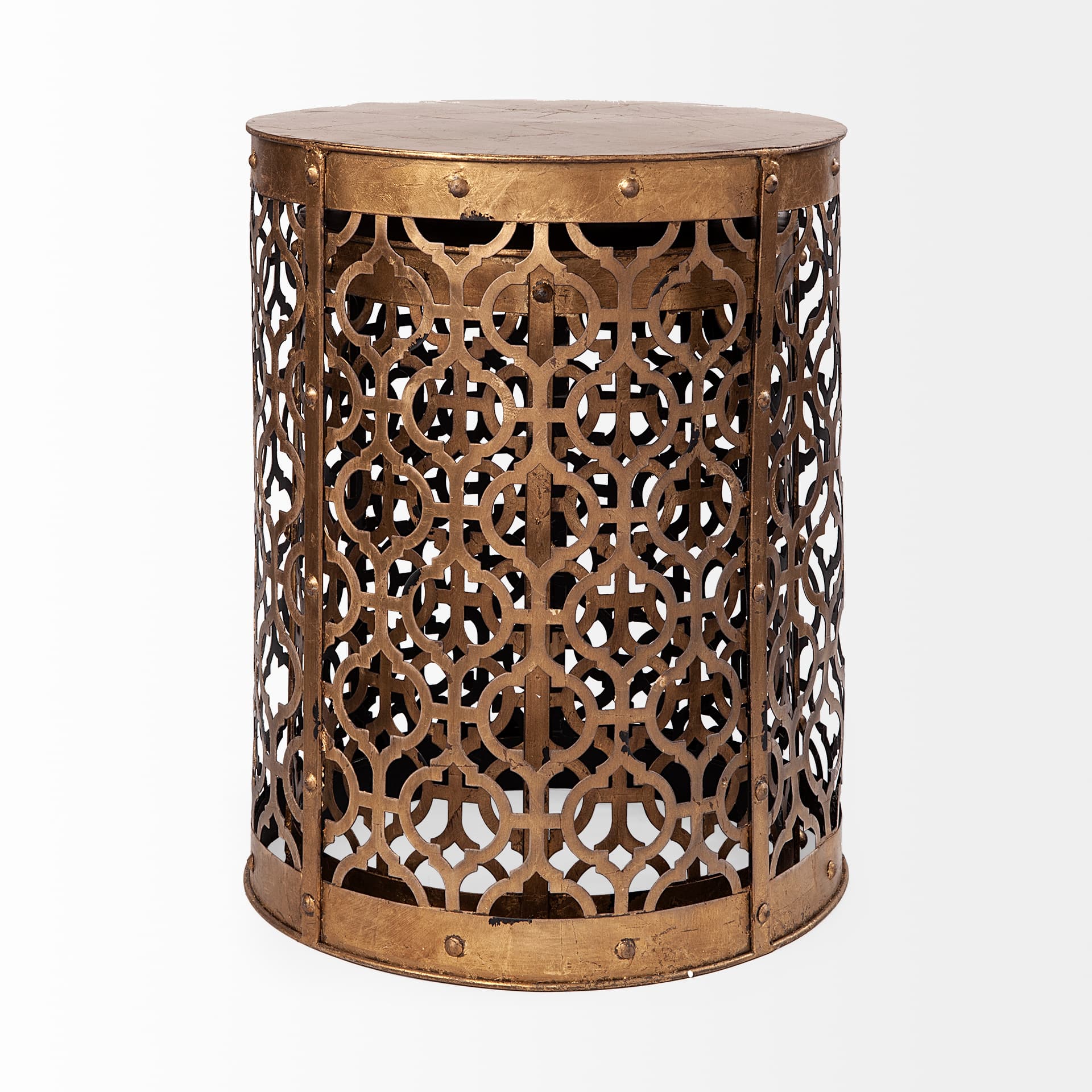 Rudebekia (Set of 2) 16L x 16W Gold Round Metal Accent Tables — product photograph