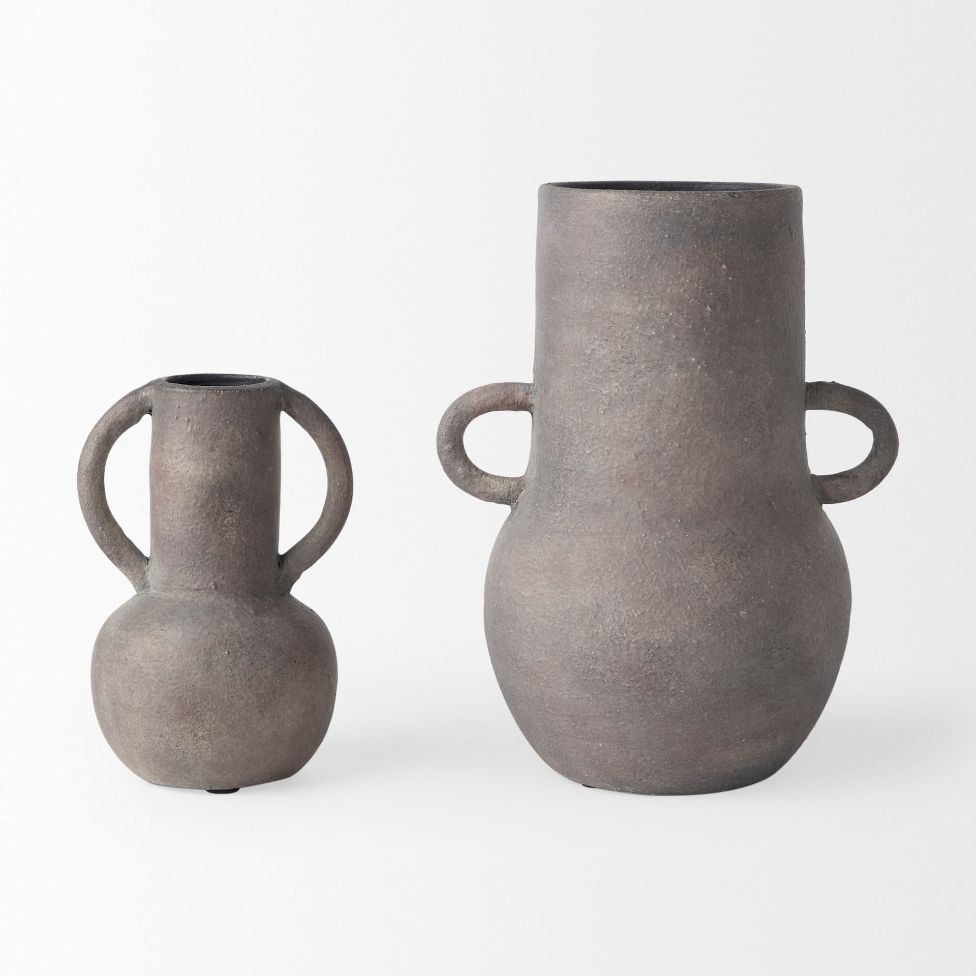 Armani 6.7H Brown-Gray Double Ear Vase — product photograph
