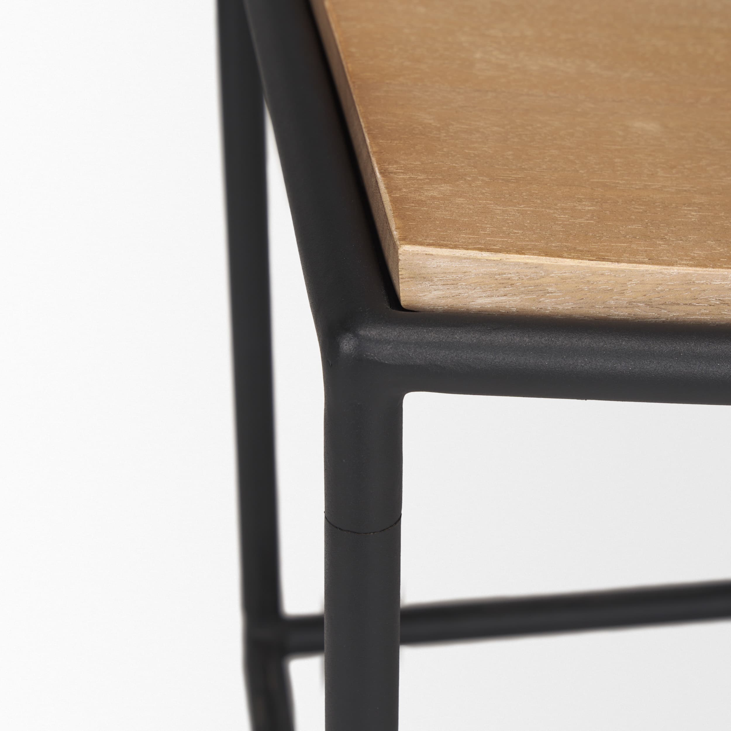 Taniel Light Brown Wood w/ Black Metal Stool — product photograph