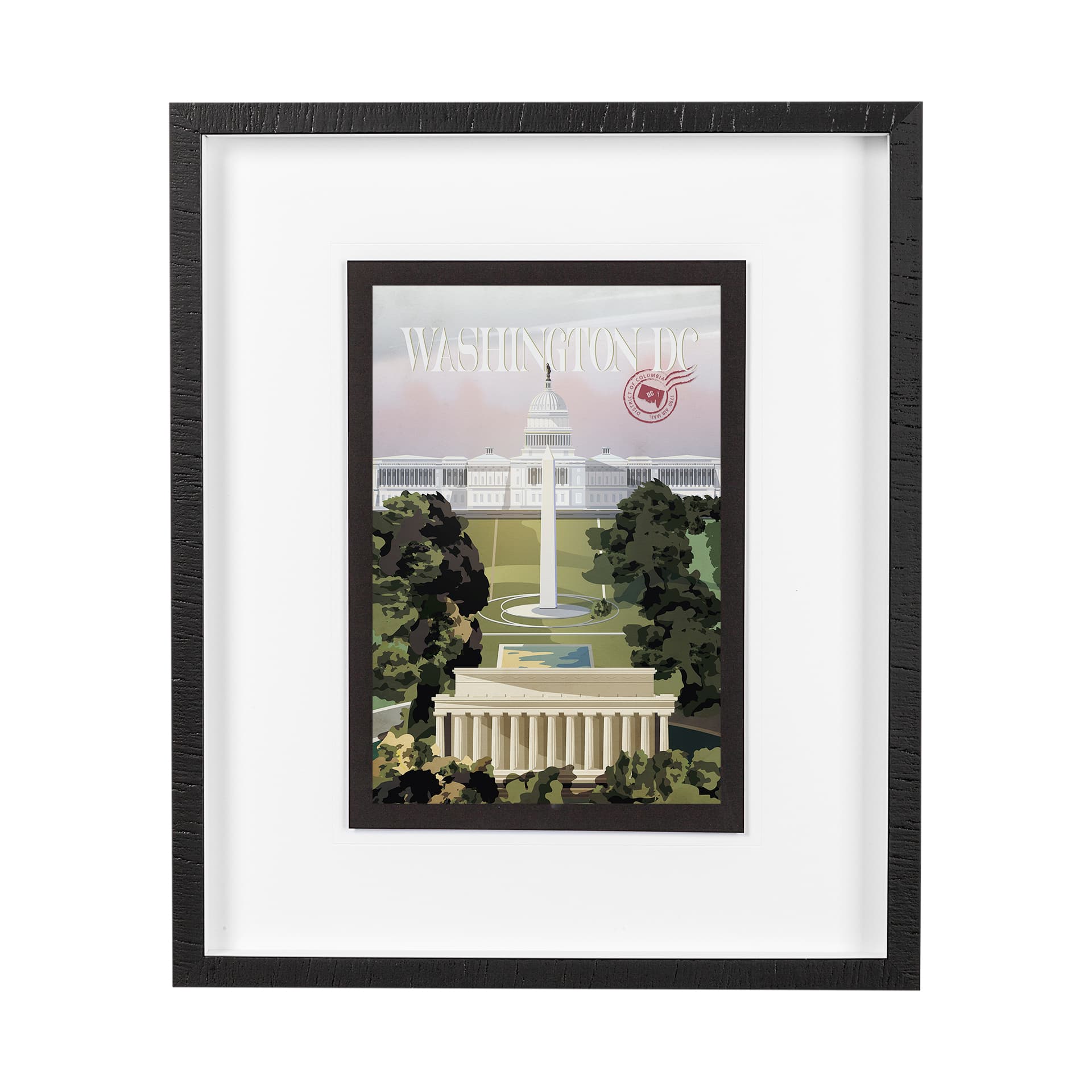 Washington DC Go USA (M) by Mercana Studio a Framed Art Print Matted under Glass — product photograph