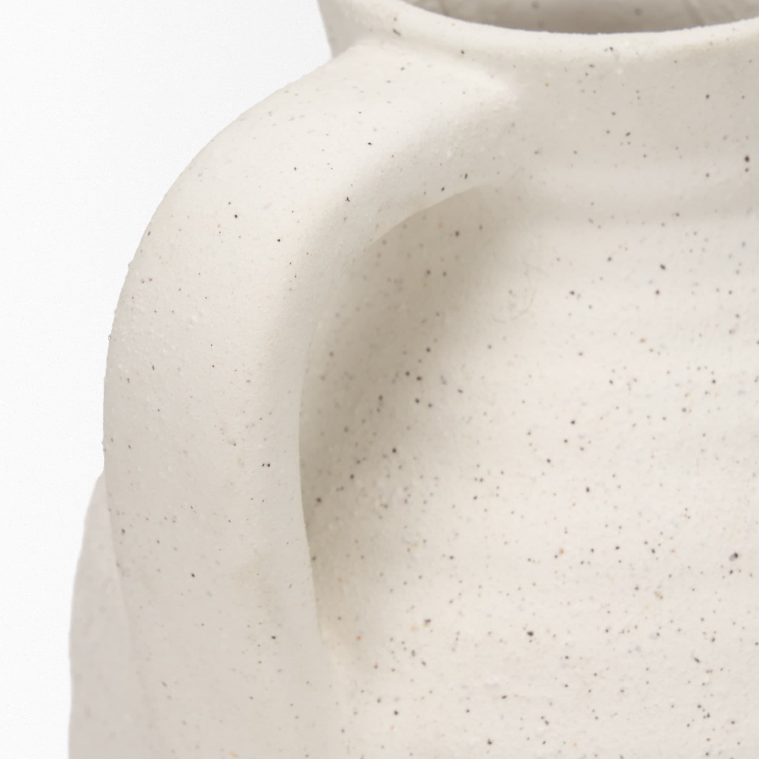 Tyrus Medium Textured Matte White w/ Speckling Ceramic Vase — product photograph