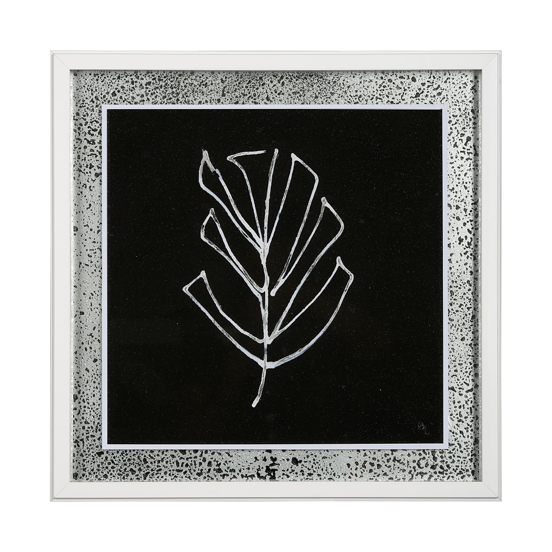 Flora V by Mercana Studio a Hand Embellished Textured Framed Art Print Matted under Glass — product photograph
