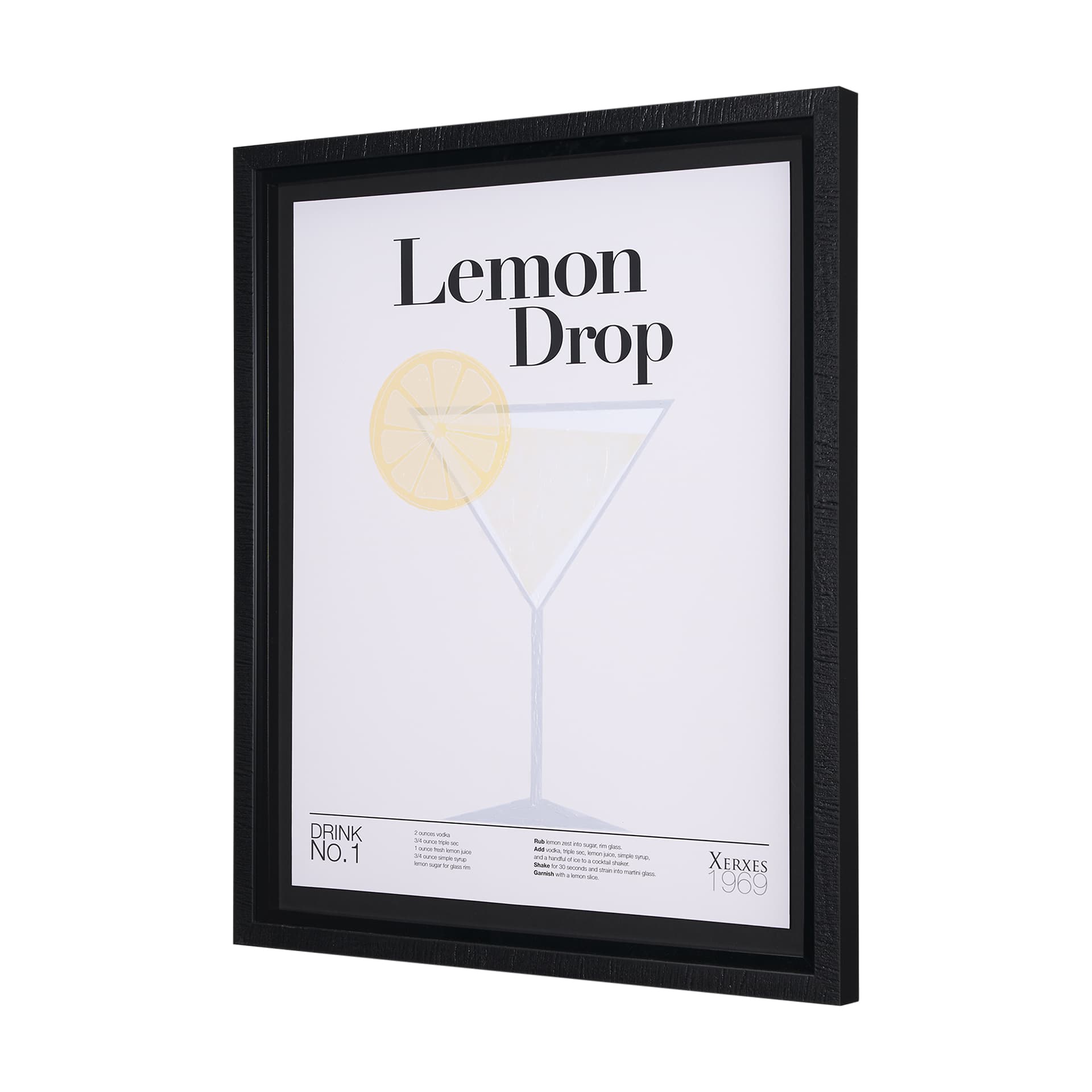 Lemon Drop by Mercana Studio a Hand Embellished Textured Framed Art Print Matted under Glass — product photograph