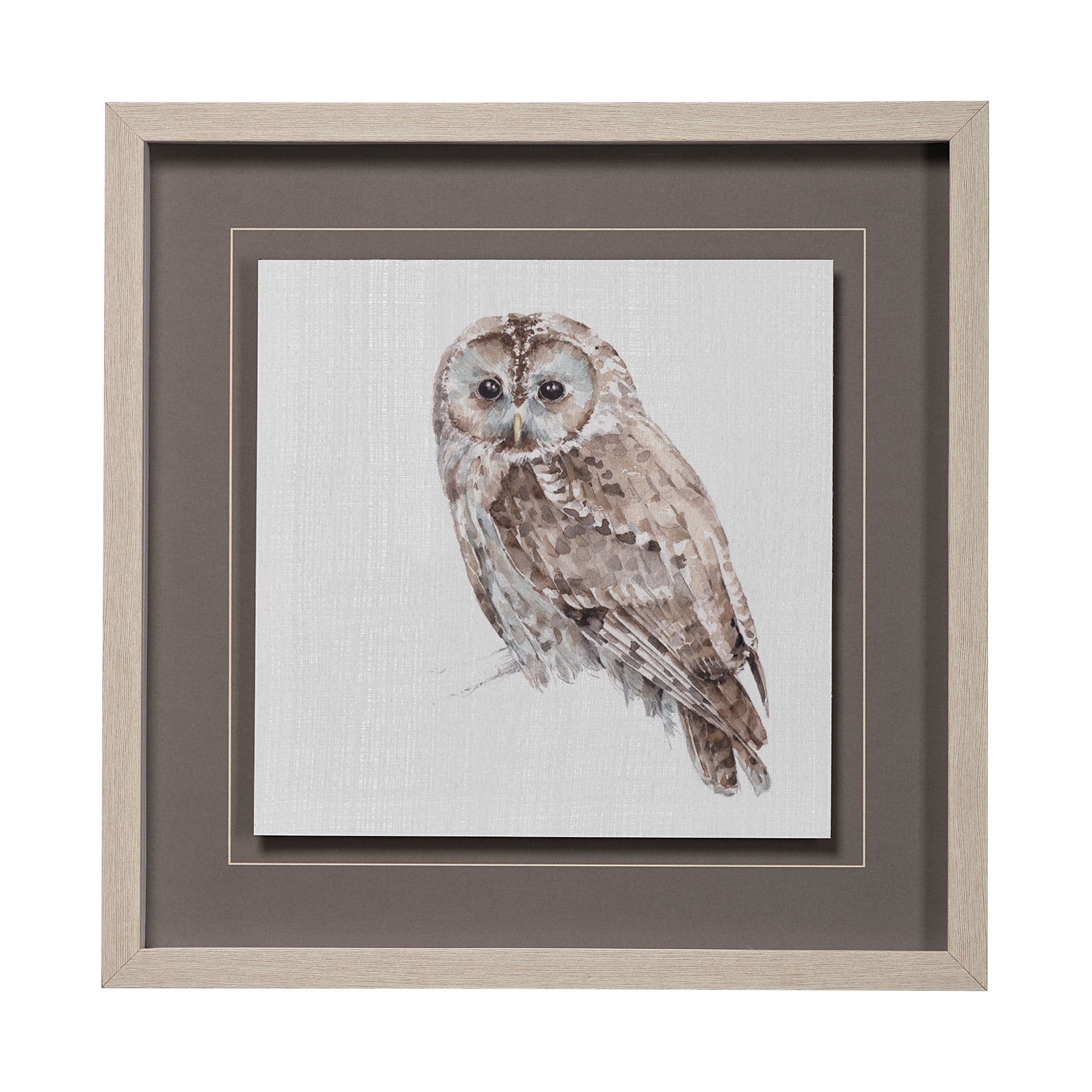 Forest Friends IX (Owl) by Lisa Audit Hand Embellished Textured Framed Art Print Matted under Glass — product photograph