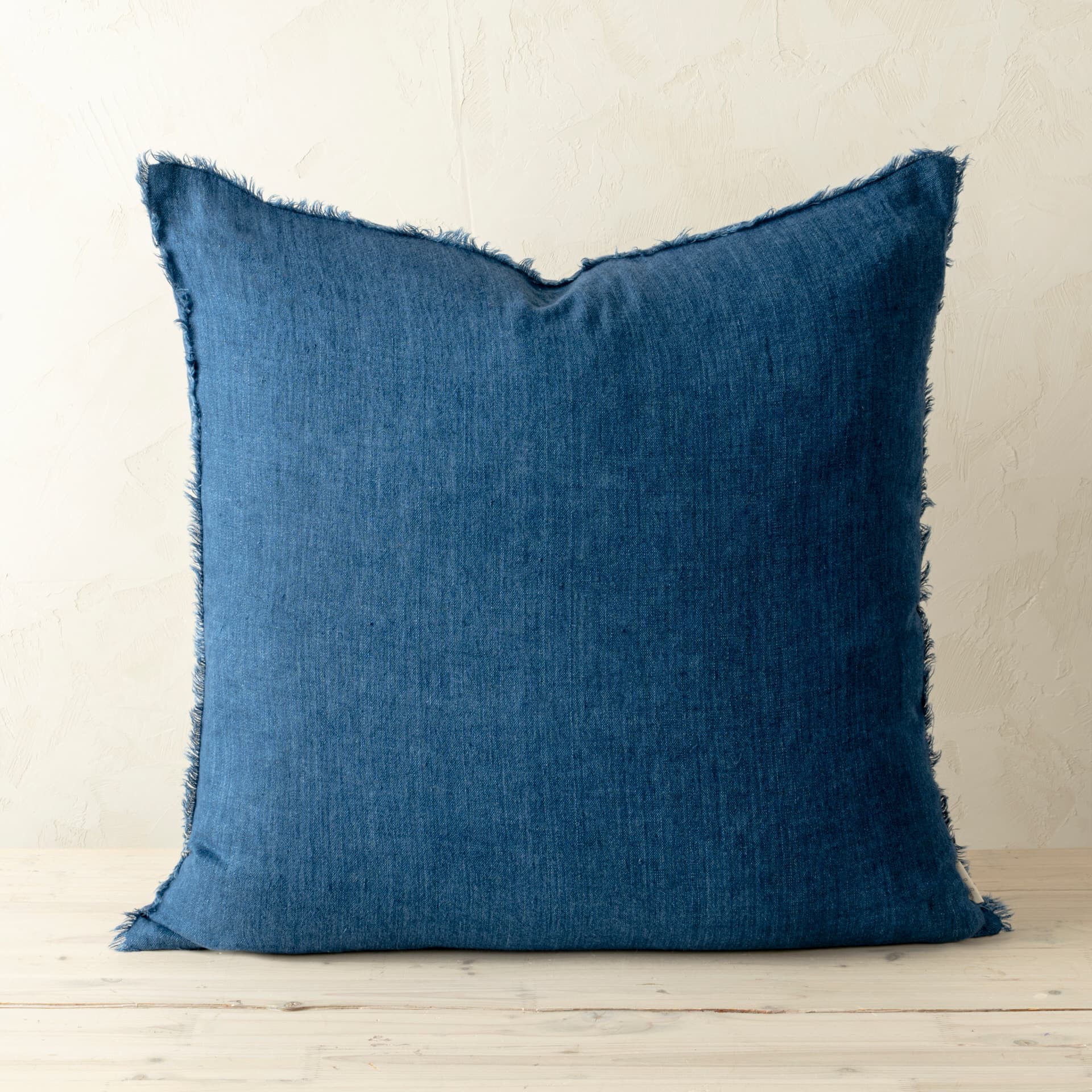 Lina 24x24 Cobal Linen Decorative Pillow Cover w/Filler — product photograph