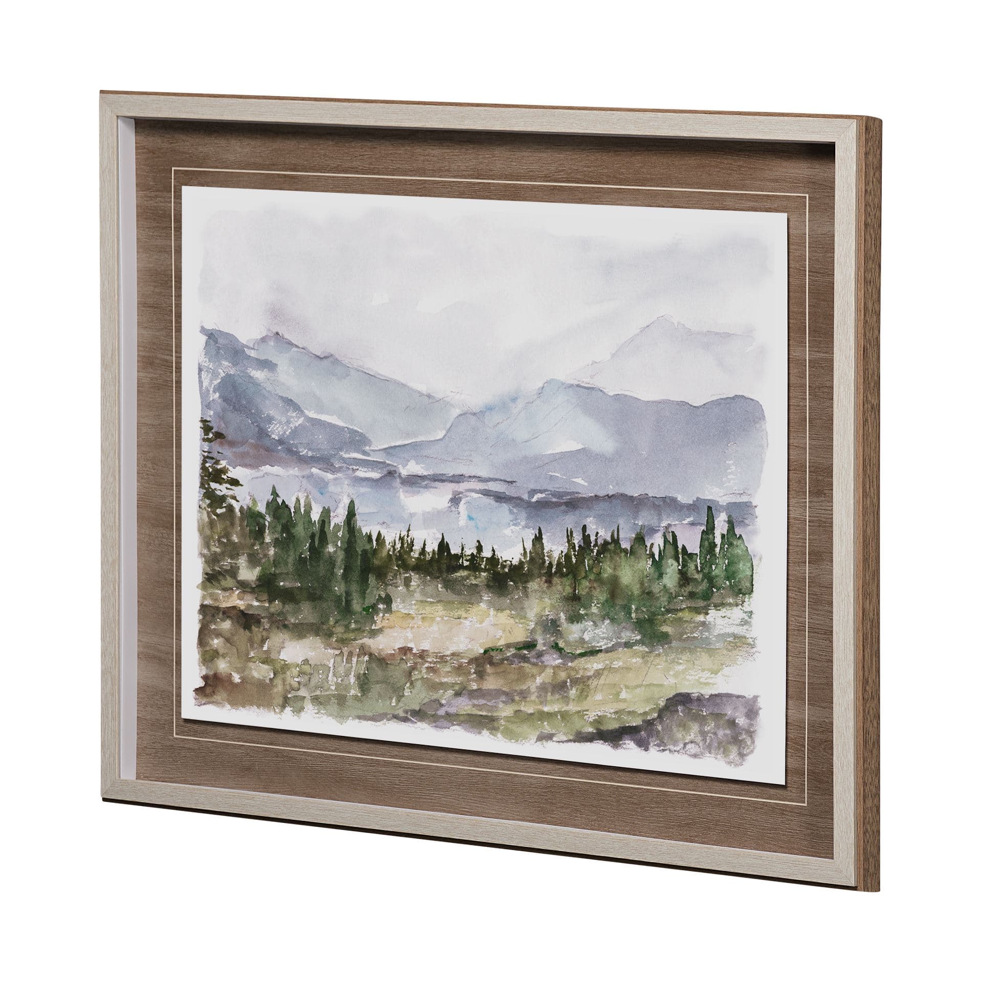Overcast Reservoir II by Ethan Harper Hand Embellished Textured Framed Art Print Matted under Glass — product photograph