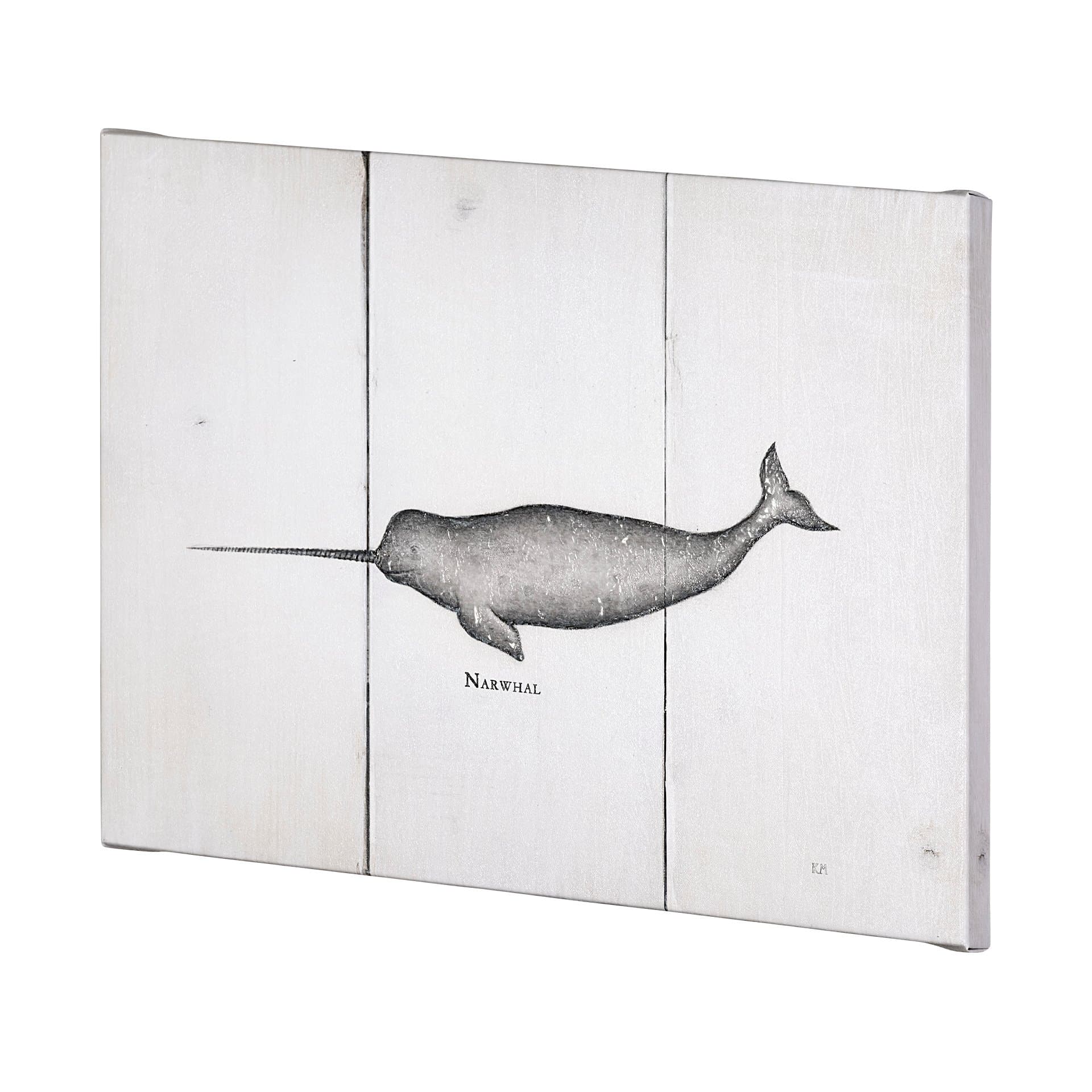 Narwhal by Mercana Studio a Hand Embellished Textured Canvas — product photograph