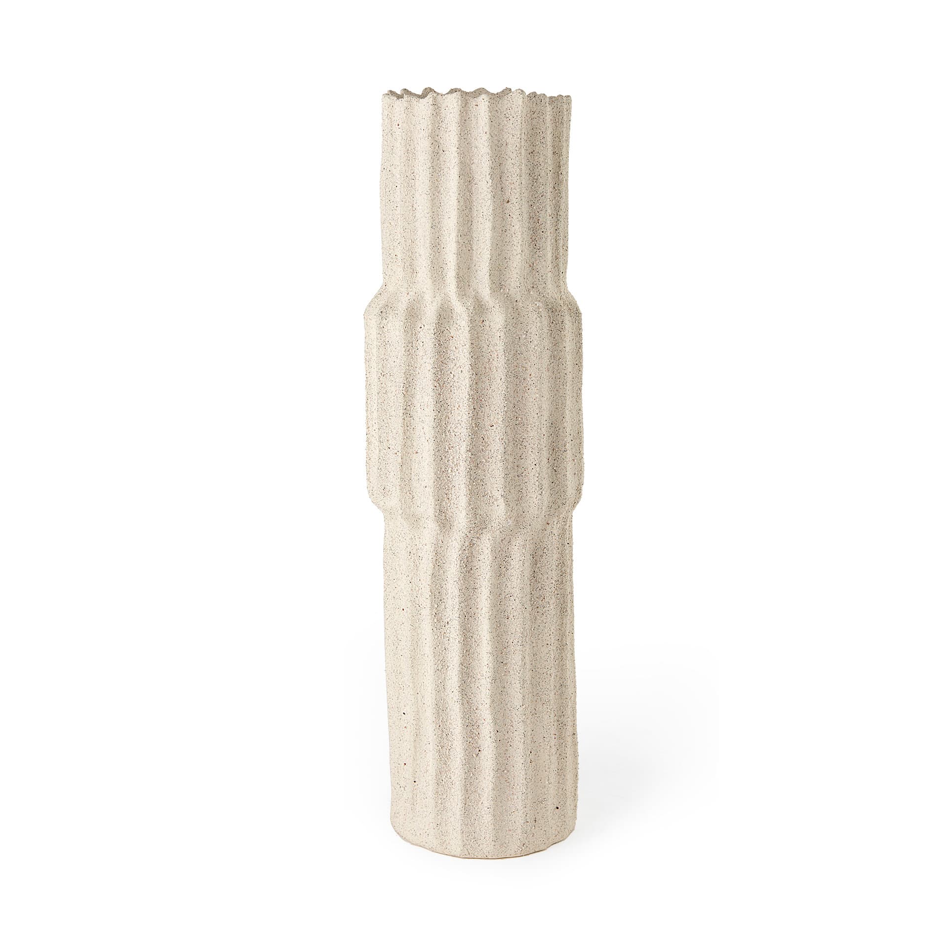 Cardon 23.0H Cream Ceramic Vase — product photograph