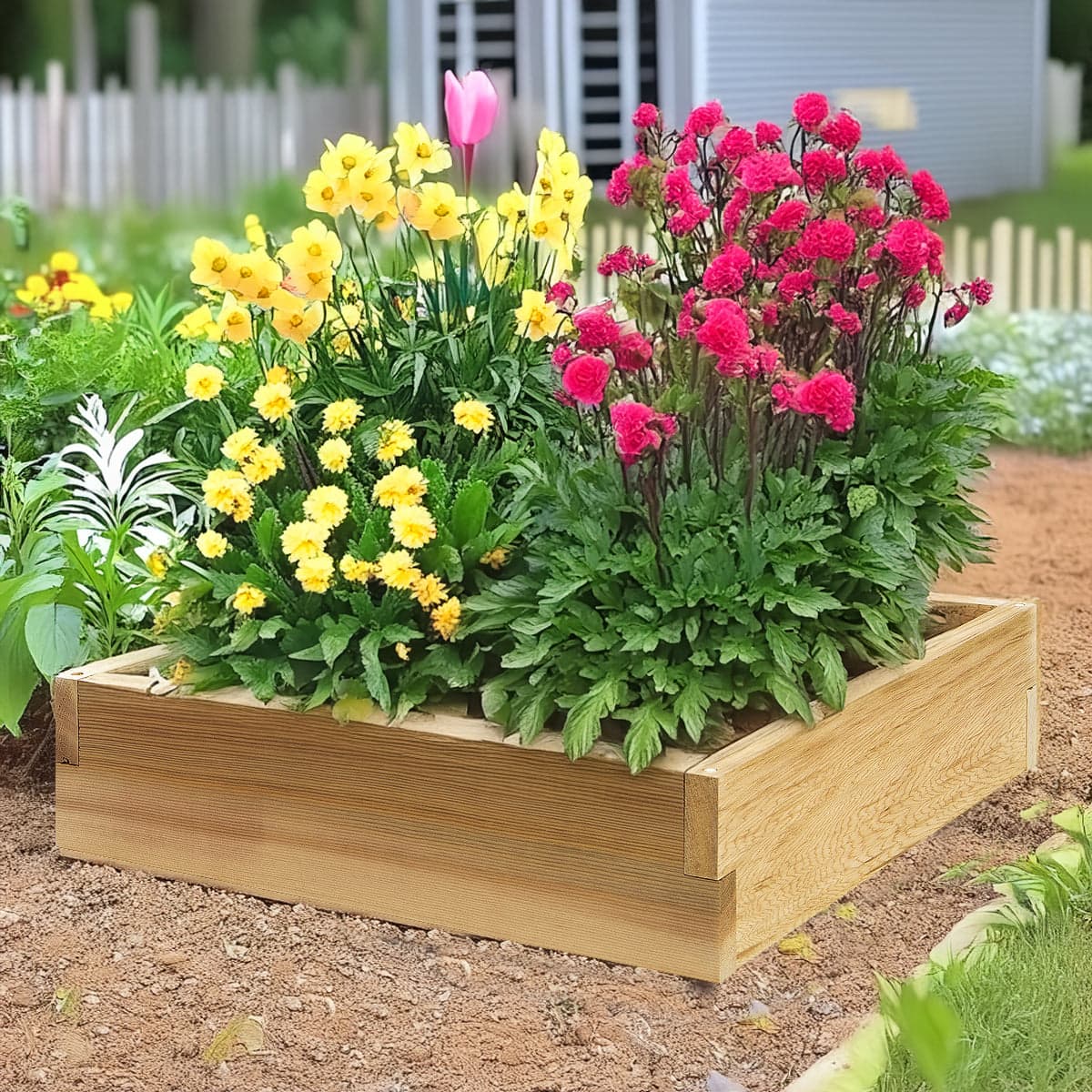 2-ft Square Raised Cedar Garden Box RG24 — product photograph
