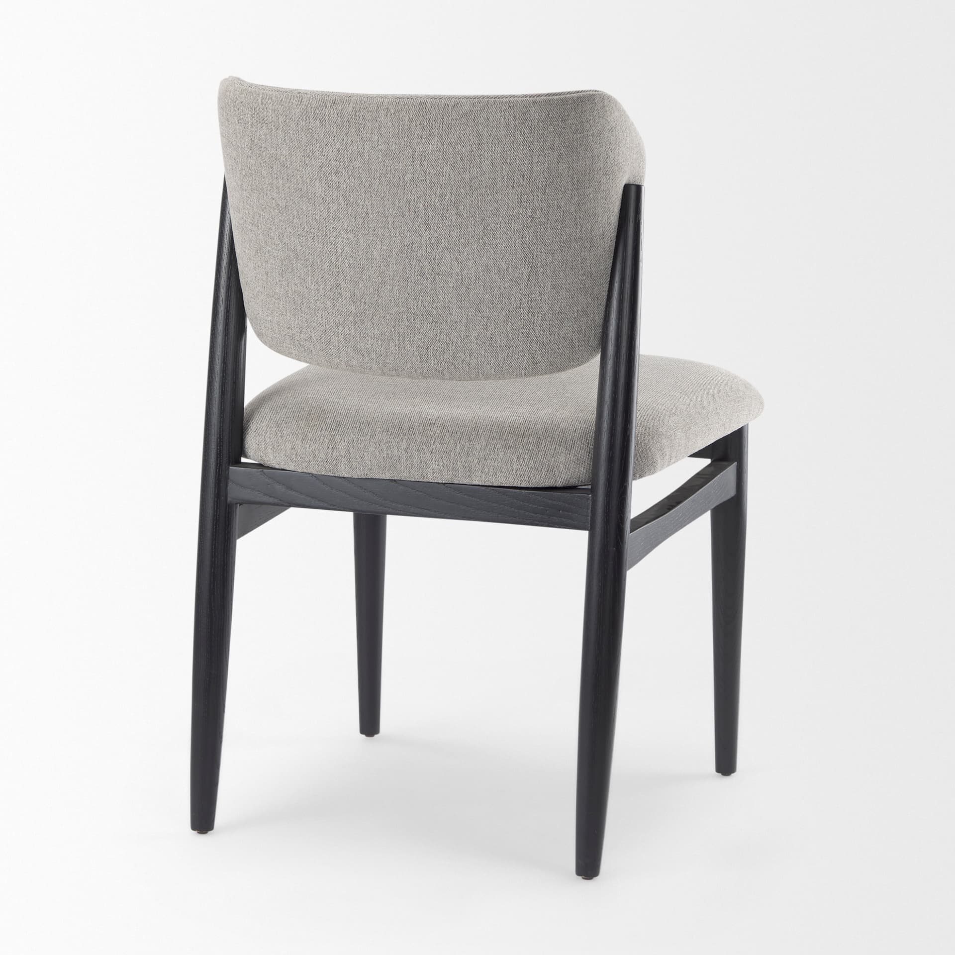 Cline Curved Back Dining Side Chair | Gray Fabric w/ Black Wood — product photograph