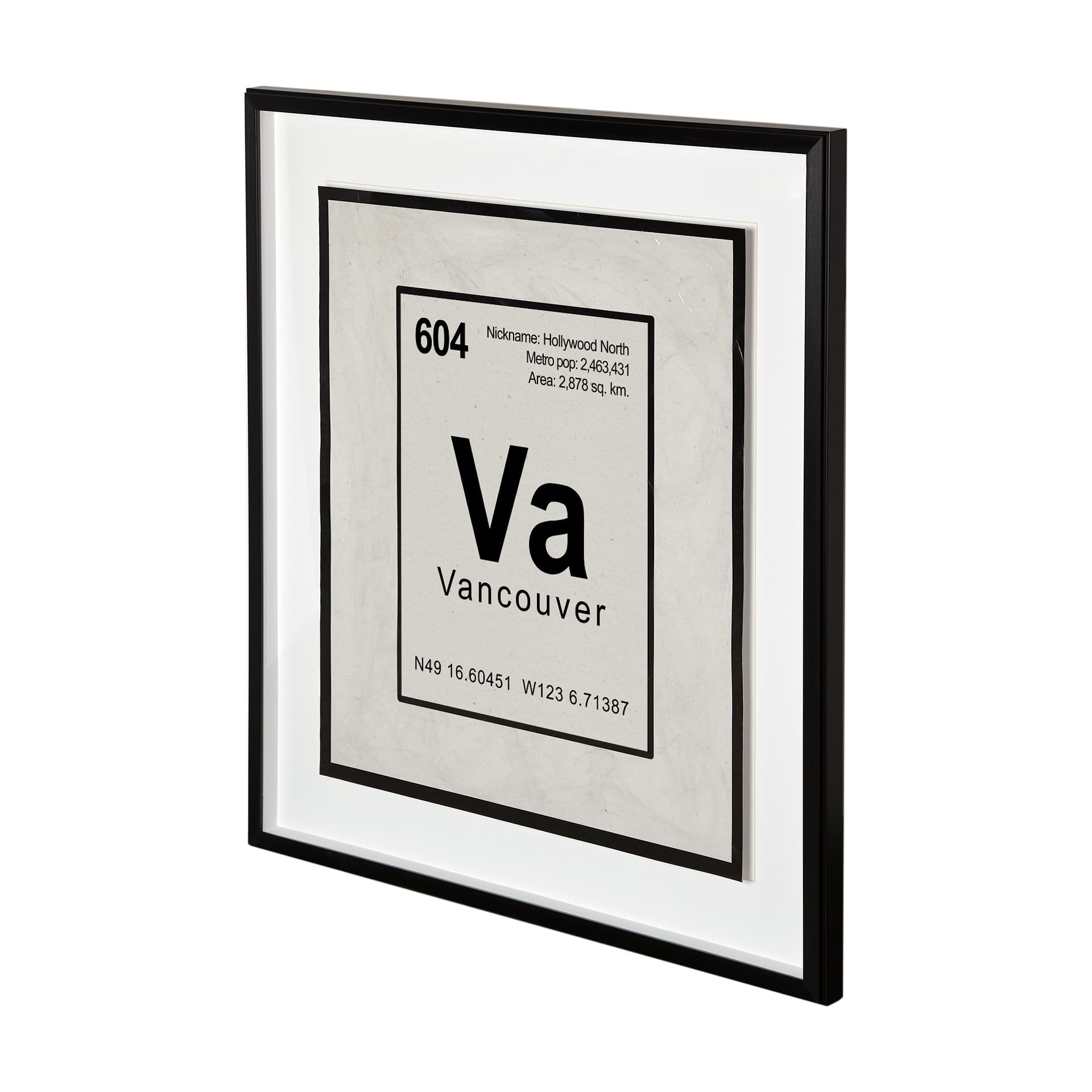 Vancouver by Glartlab a Hand Embellished Textured Framed Art Print Matted under Glass — product photograph