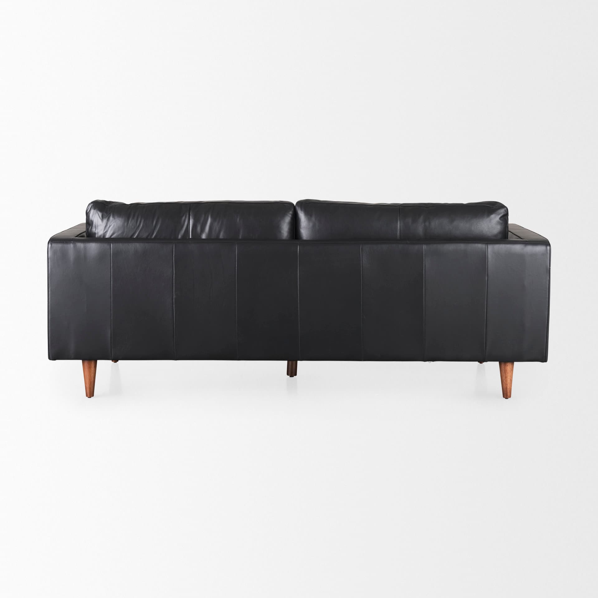 Svend 88.0L x 38.0W x 34.0H Black Leather Sofa — product photograph